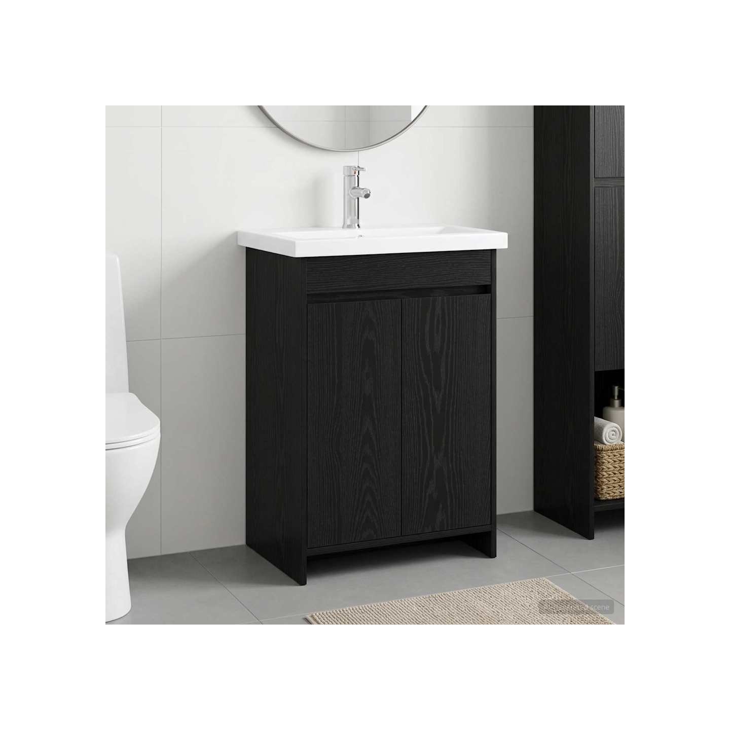 Ensemble de mobilier de salle de bain Chêne noir