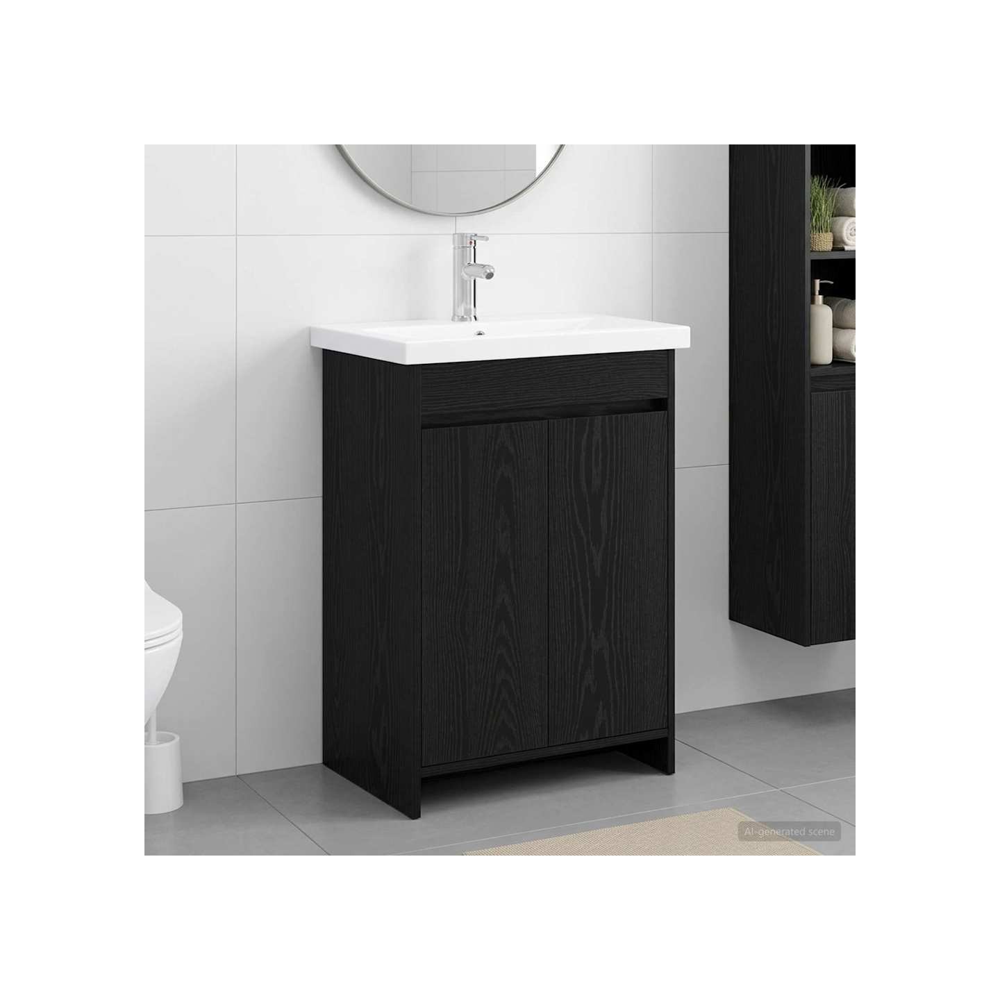 Ensemble de mobilier de salle de bain Chêne noir