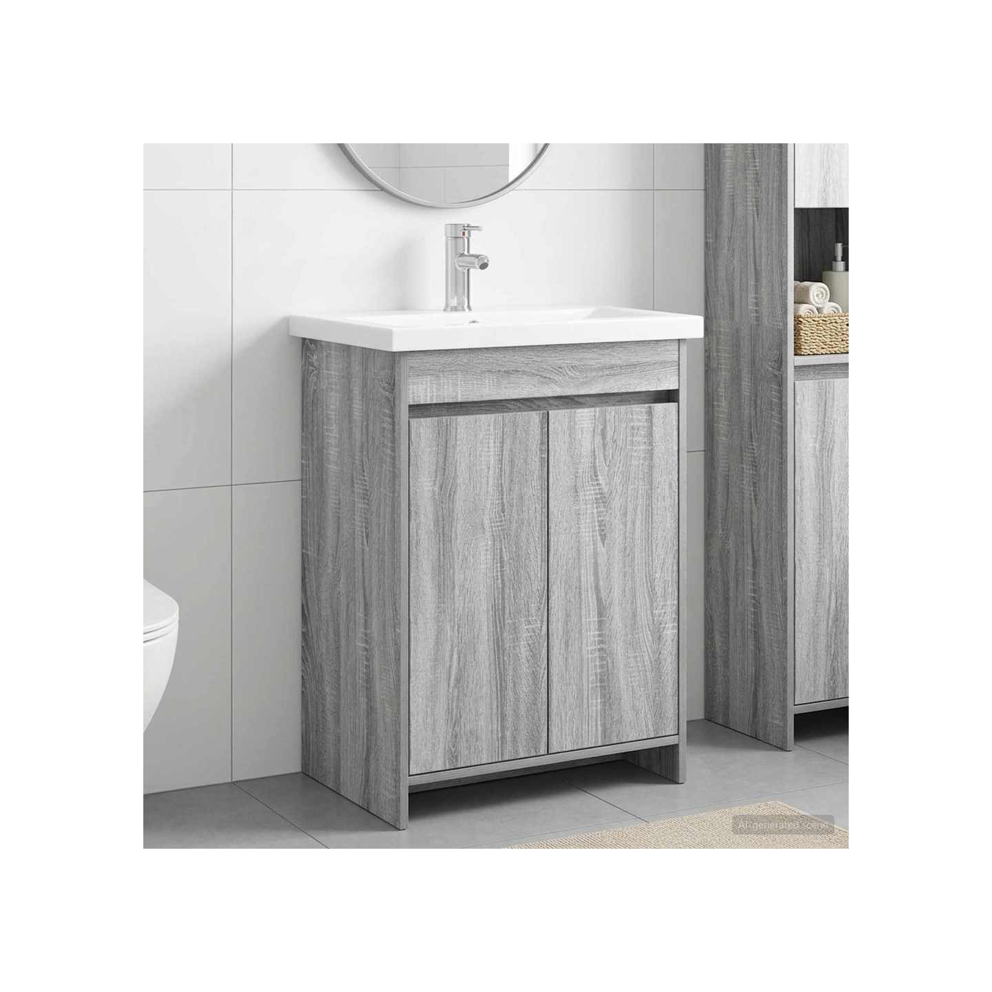 Ensemble de mobilier de salle de bain Sonoma gris