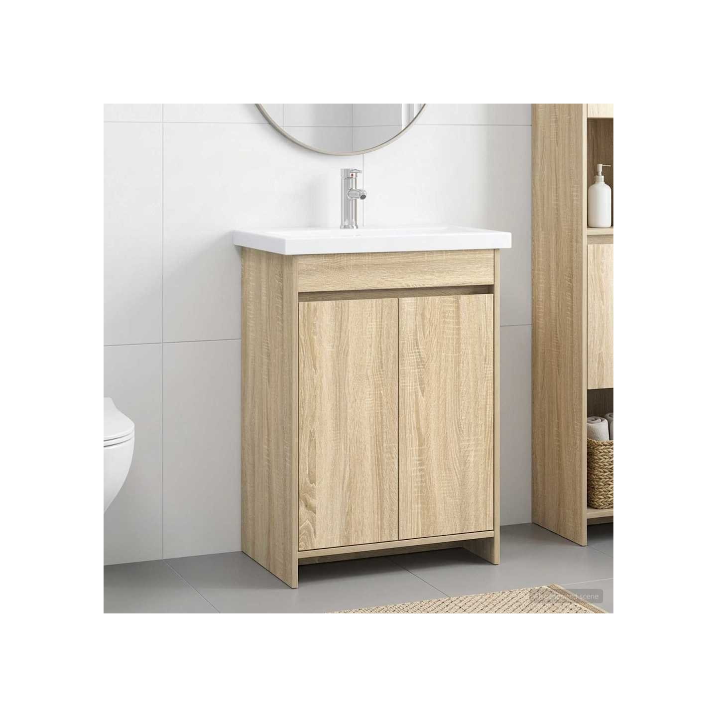 Ensemble de mobilier de salle de bain Chêne Sonoma