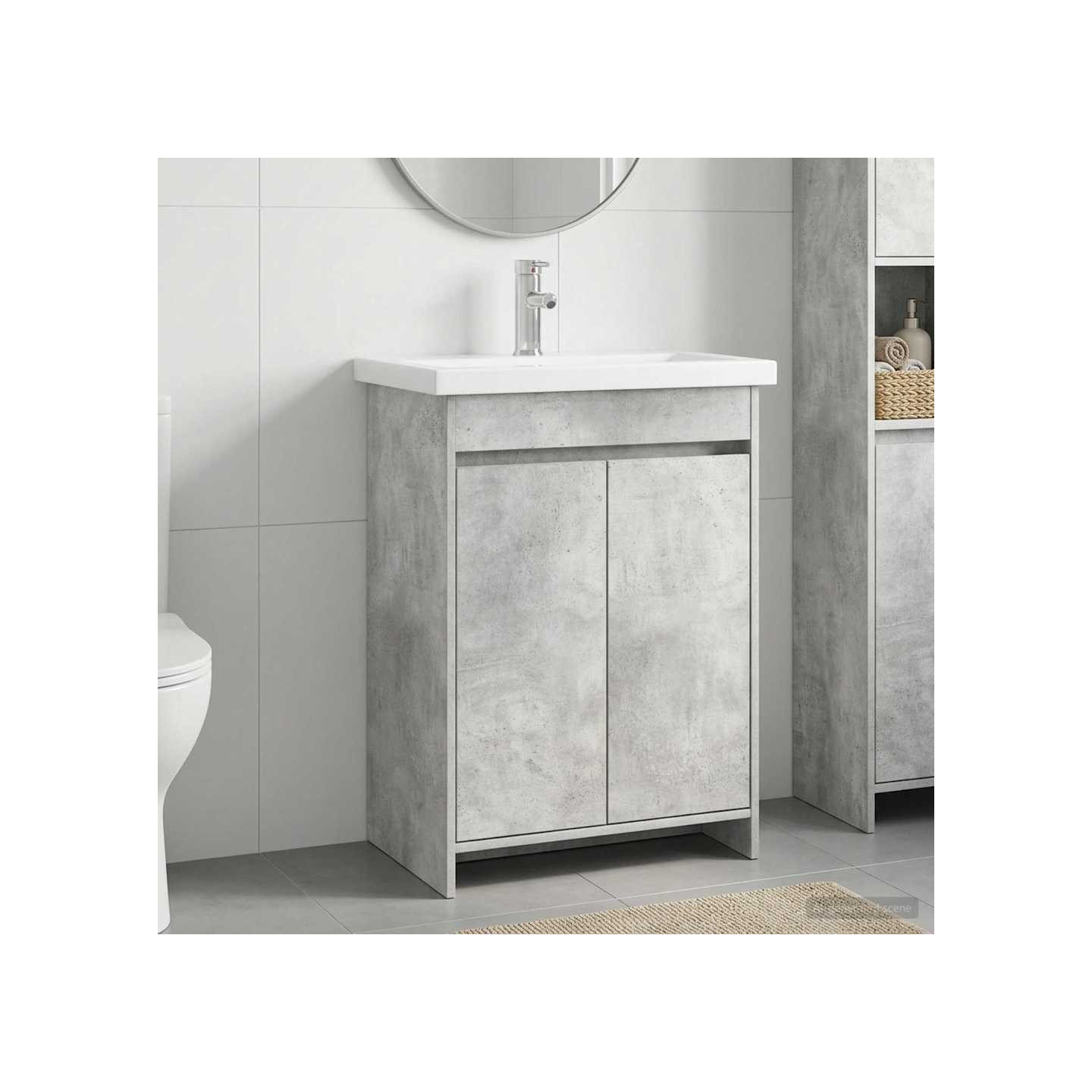 Ensemble de mobilier de salle de bain Gris béton