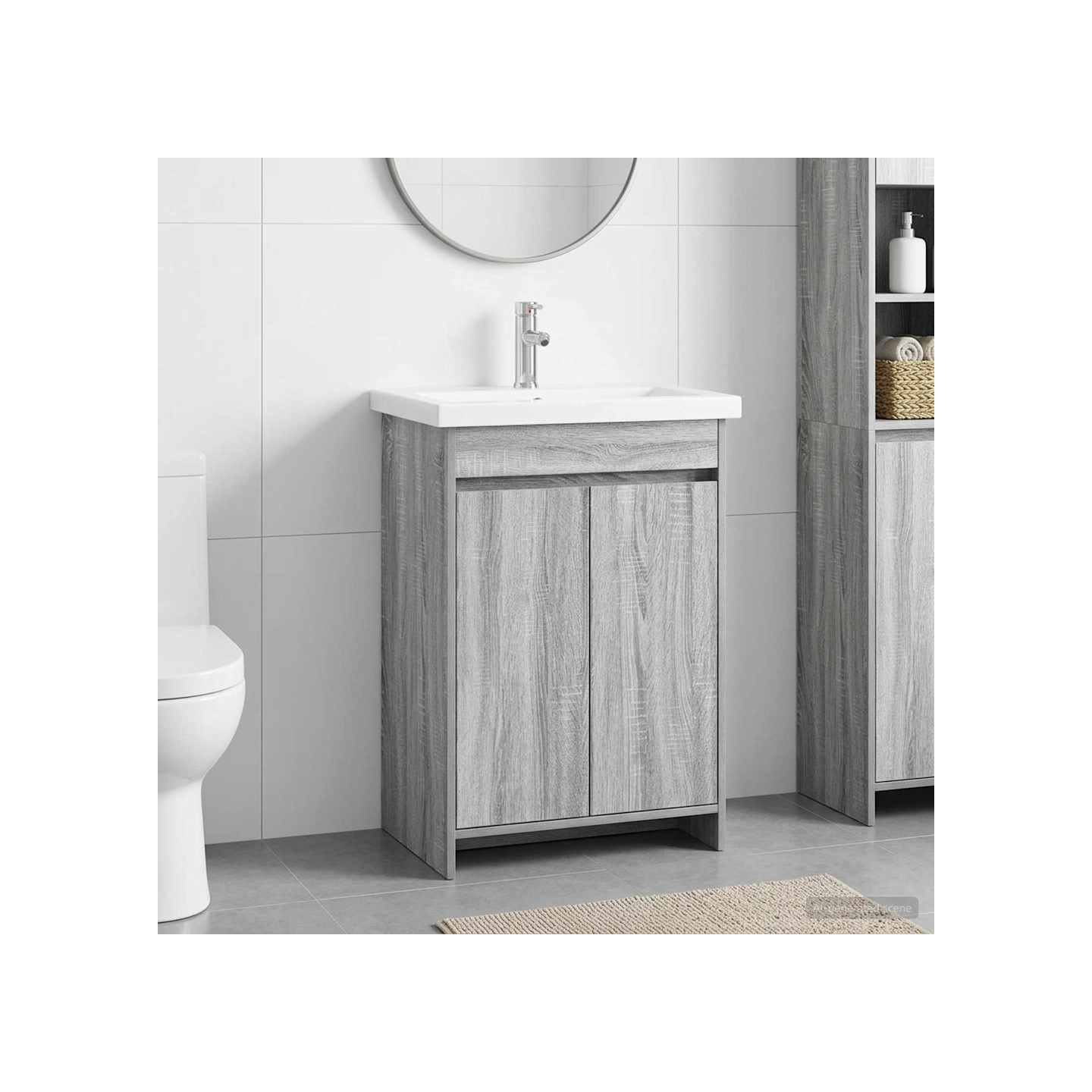 Ensemble de mobilier de salle de bain Sonoma gris