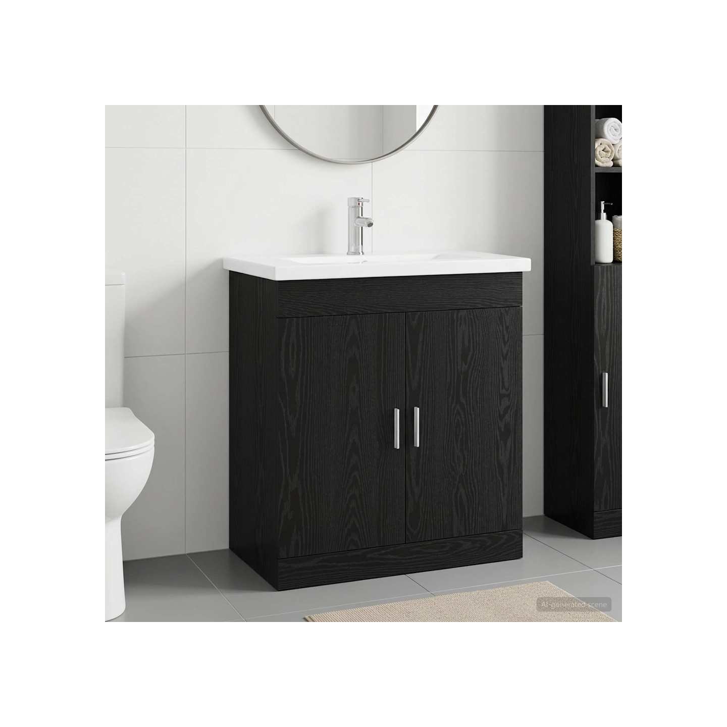 Ensemble de mobilier de salle de bain Chêne noir