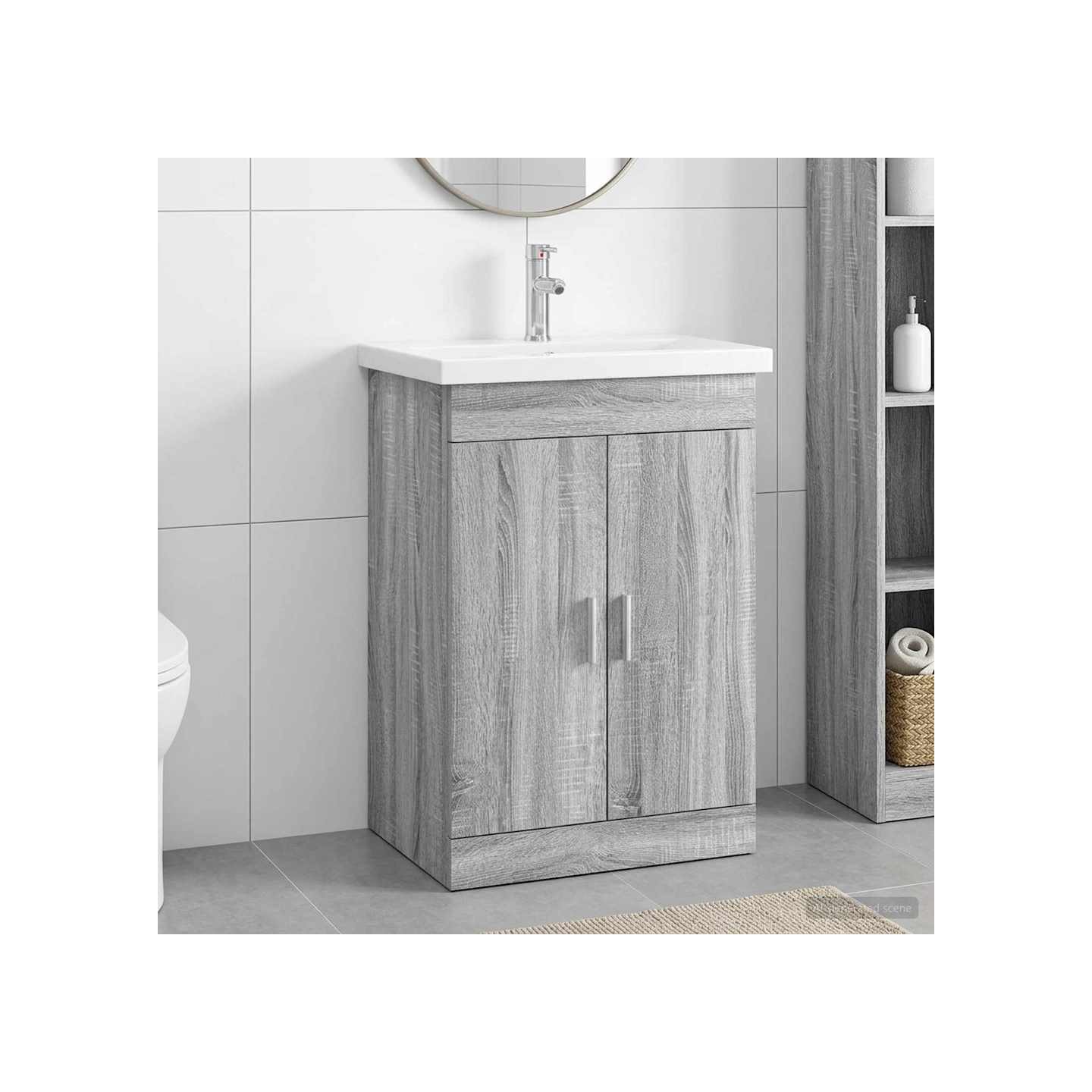 Ensemble de mobilier de salle de bain Sonoma gris