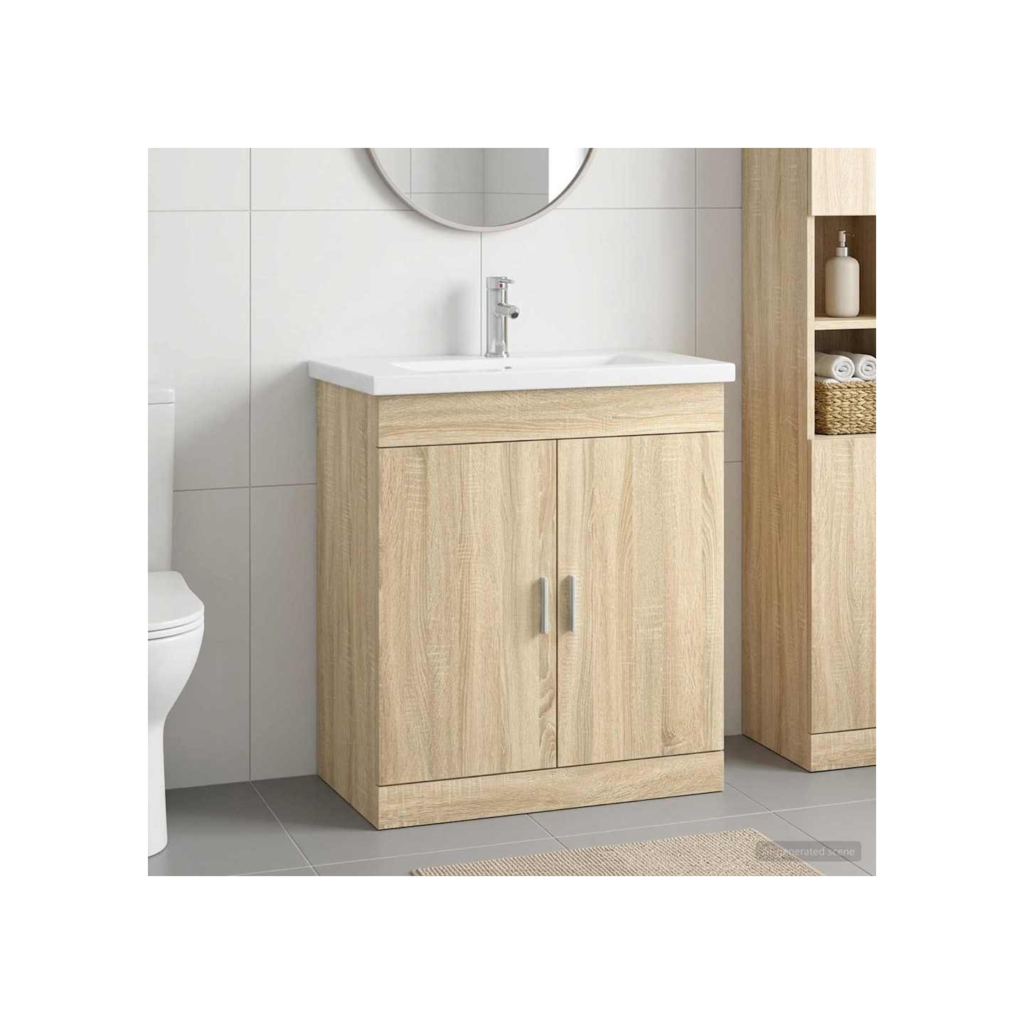 Ensemble de mobilier de salle de bain Chêne Sonoma