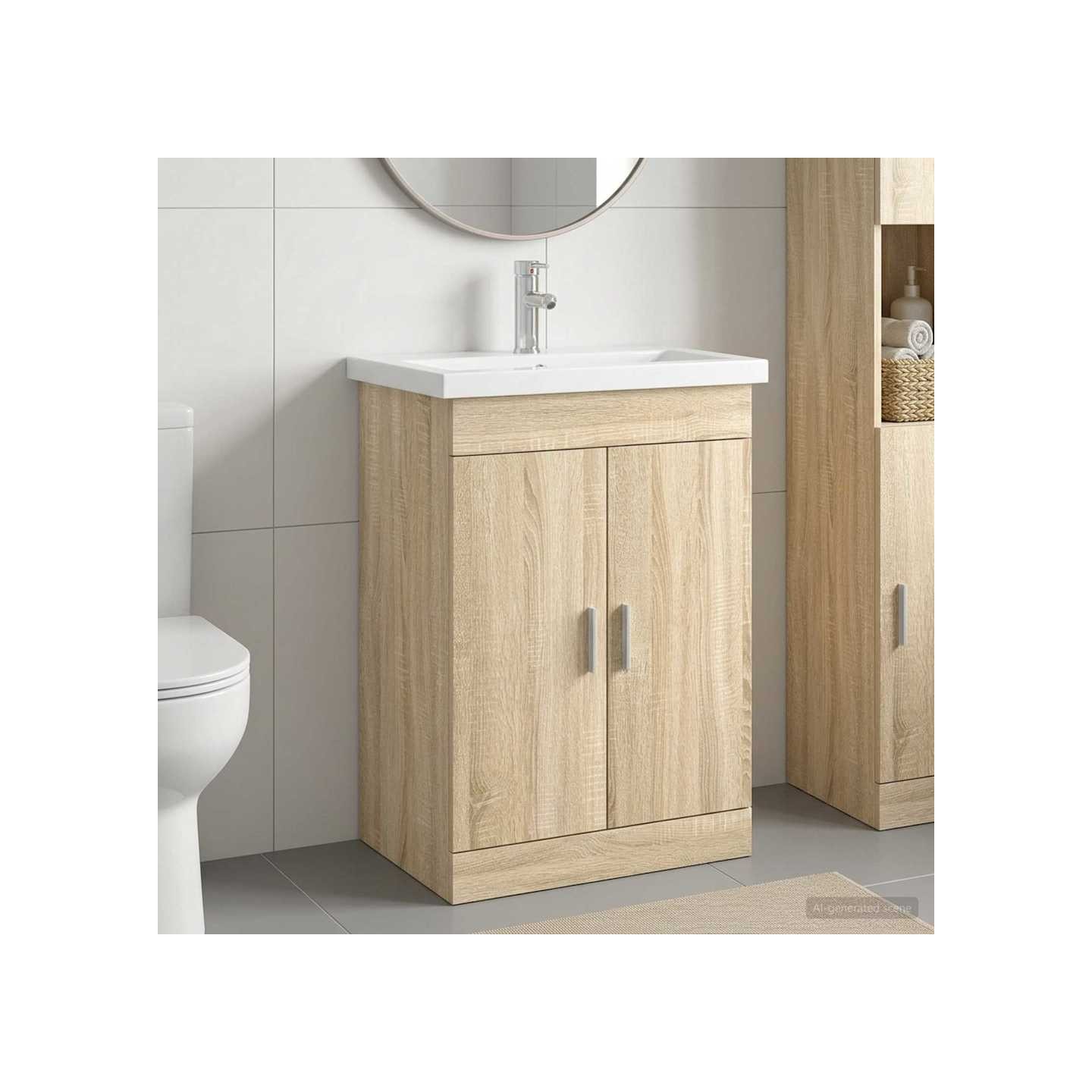 Ensemble de mobilier de salle de bain Chêne Sonoma