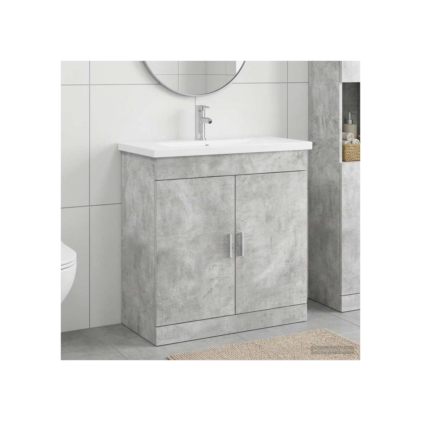 Ensemble de mobilier de salle de bain Gris béton