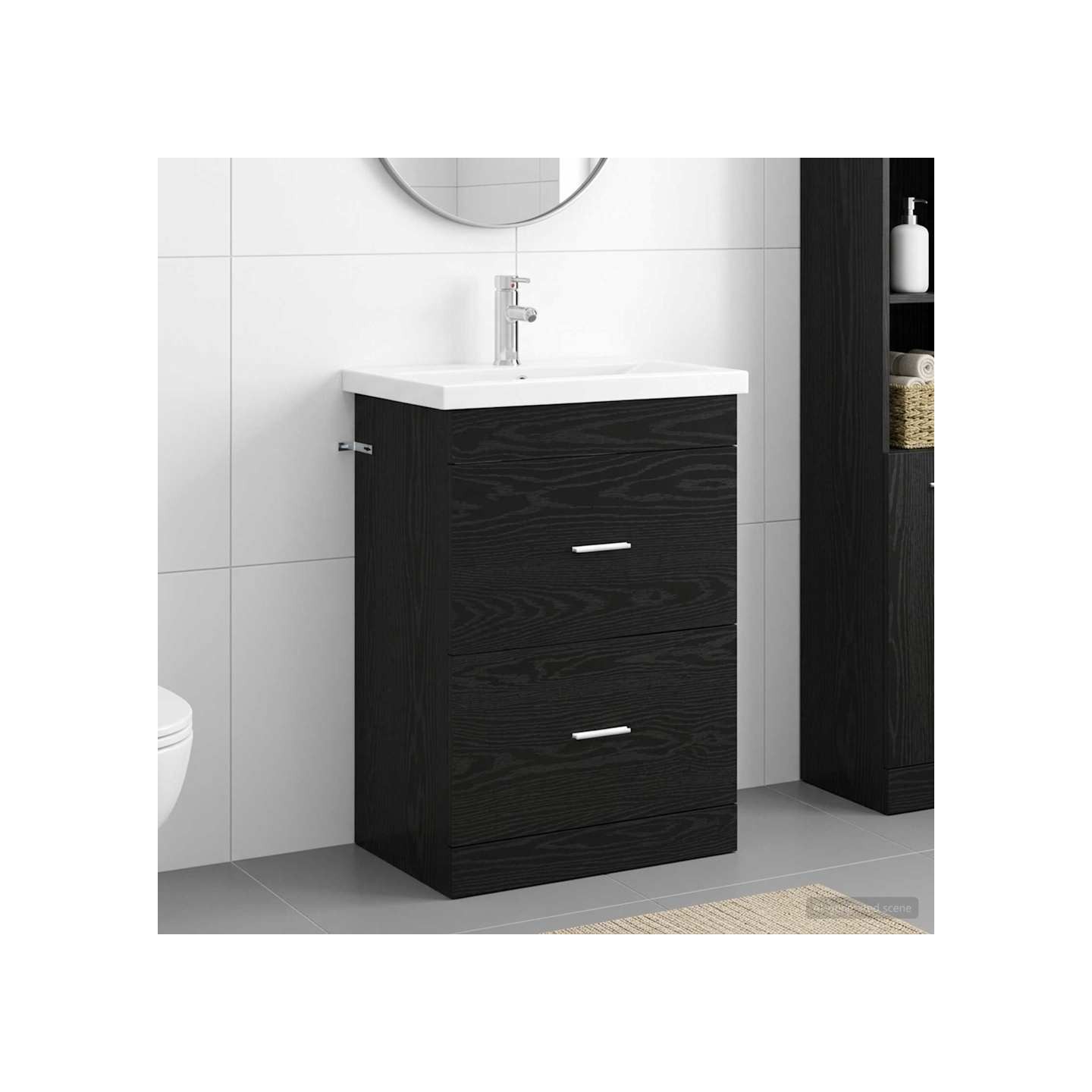 Ensemble de mobilier de salle de bain Chêne noir