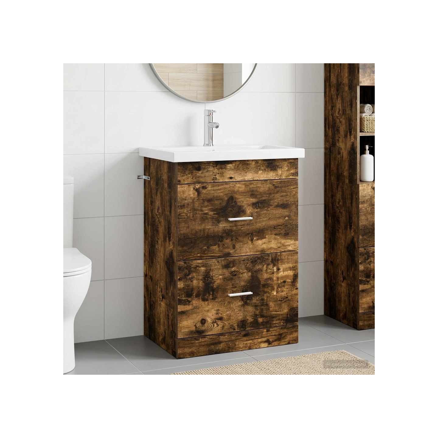 Ensemble de mobilier de salle de bain Chêne fumé