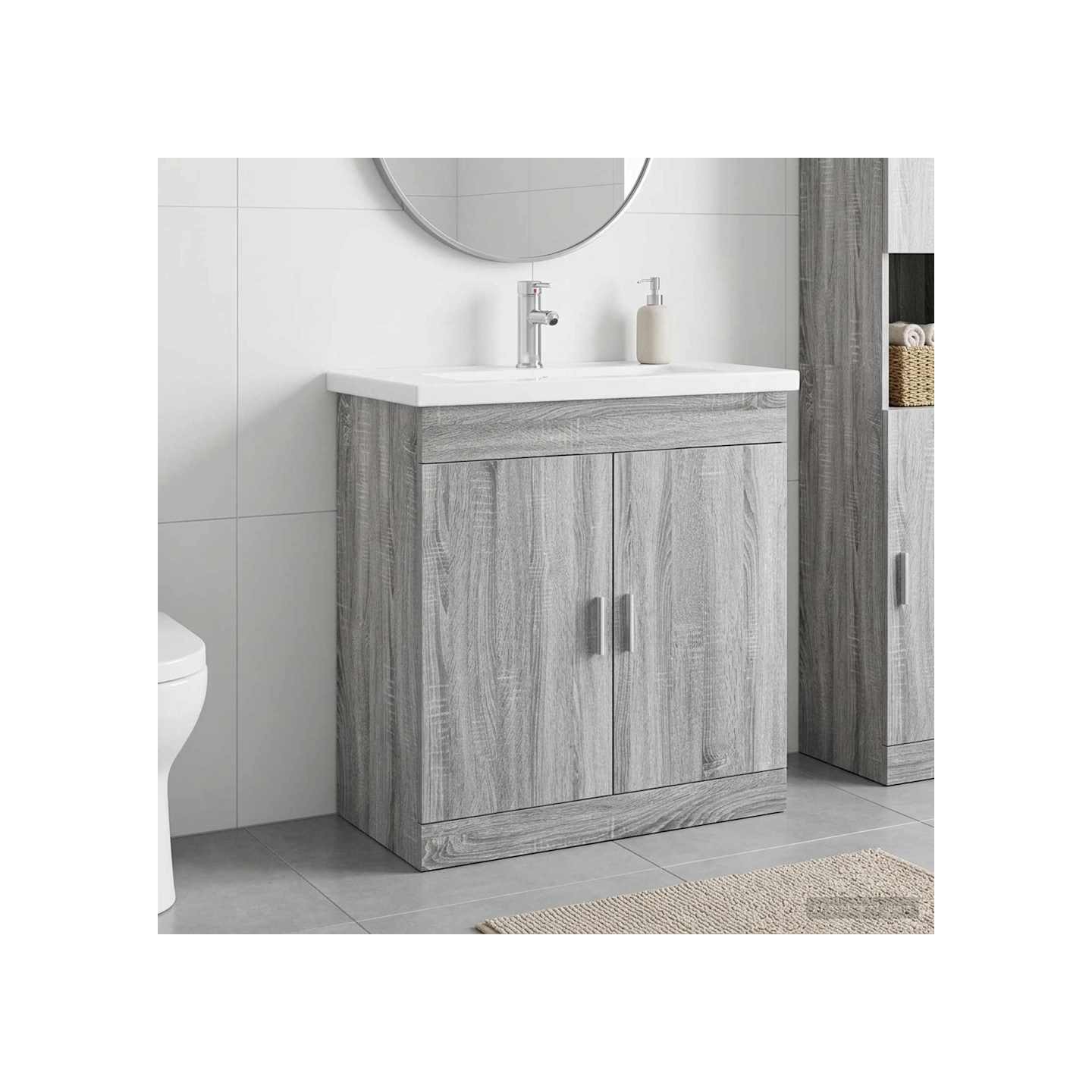 Ensemble de mobilier de salle de bain Sonoma gris
