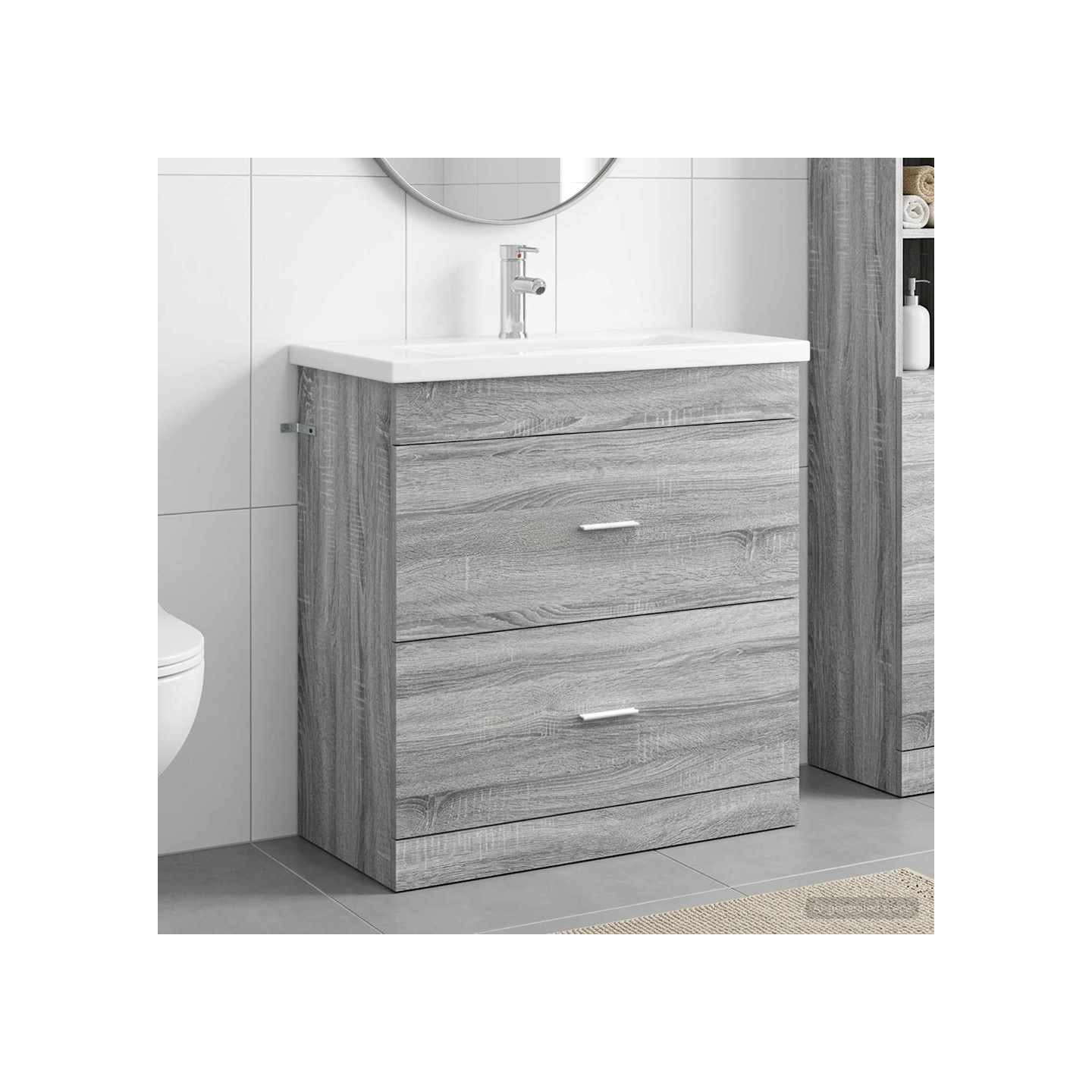Ensemble de mobilier de salle de bain Sonoma gris