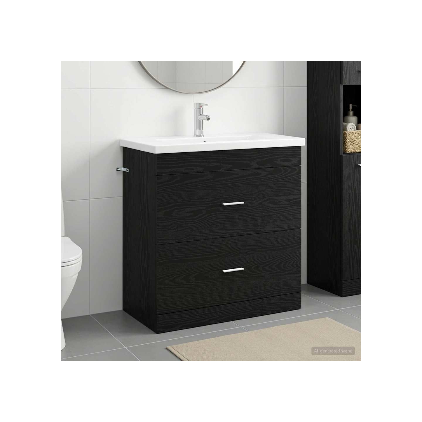 Ensemble de mobilier de salle de bain Chêne noir