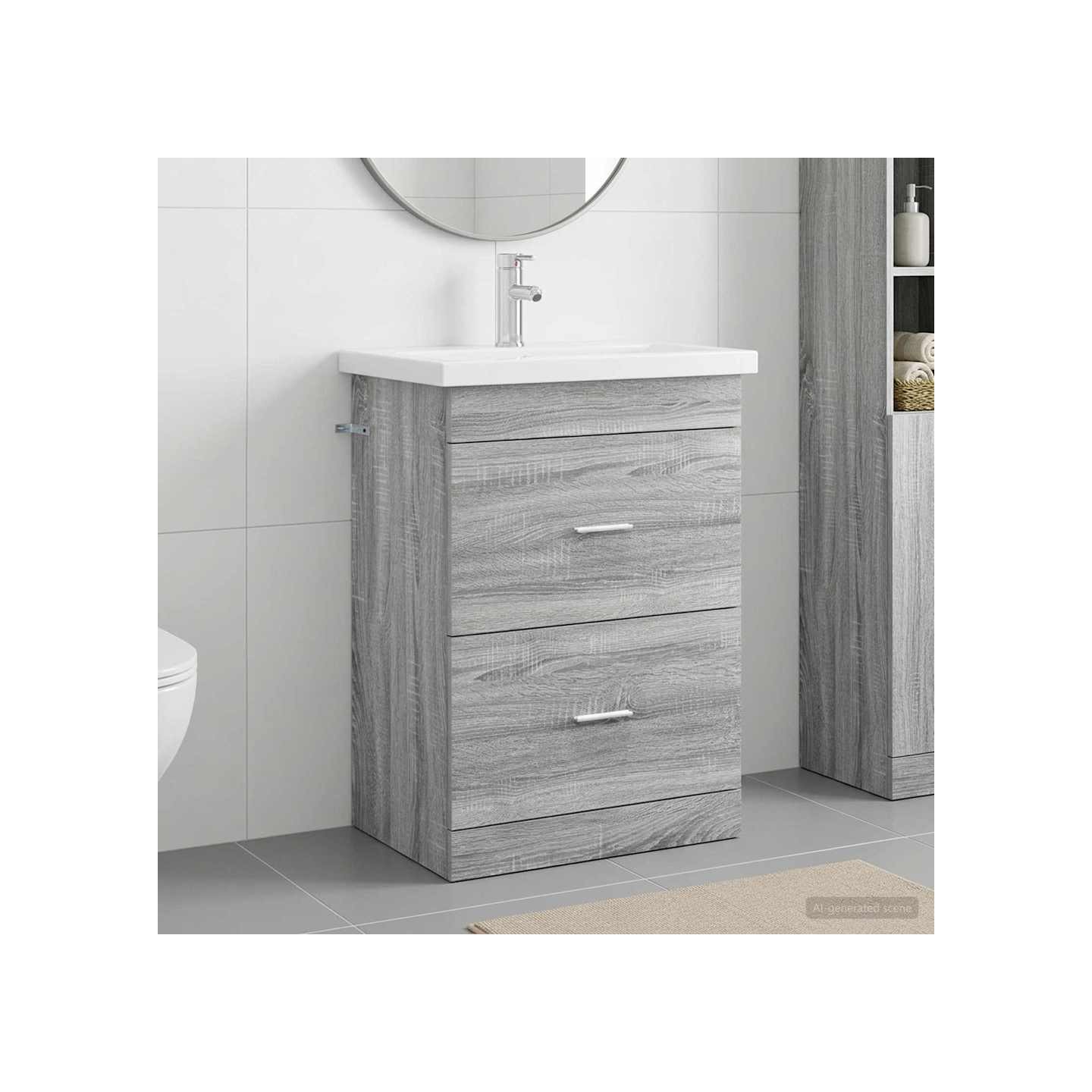 Ensemble de mobilier de salle de bain Sonoma gris