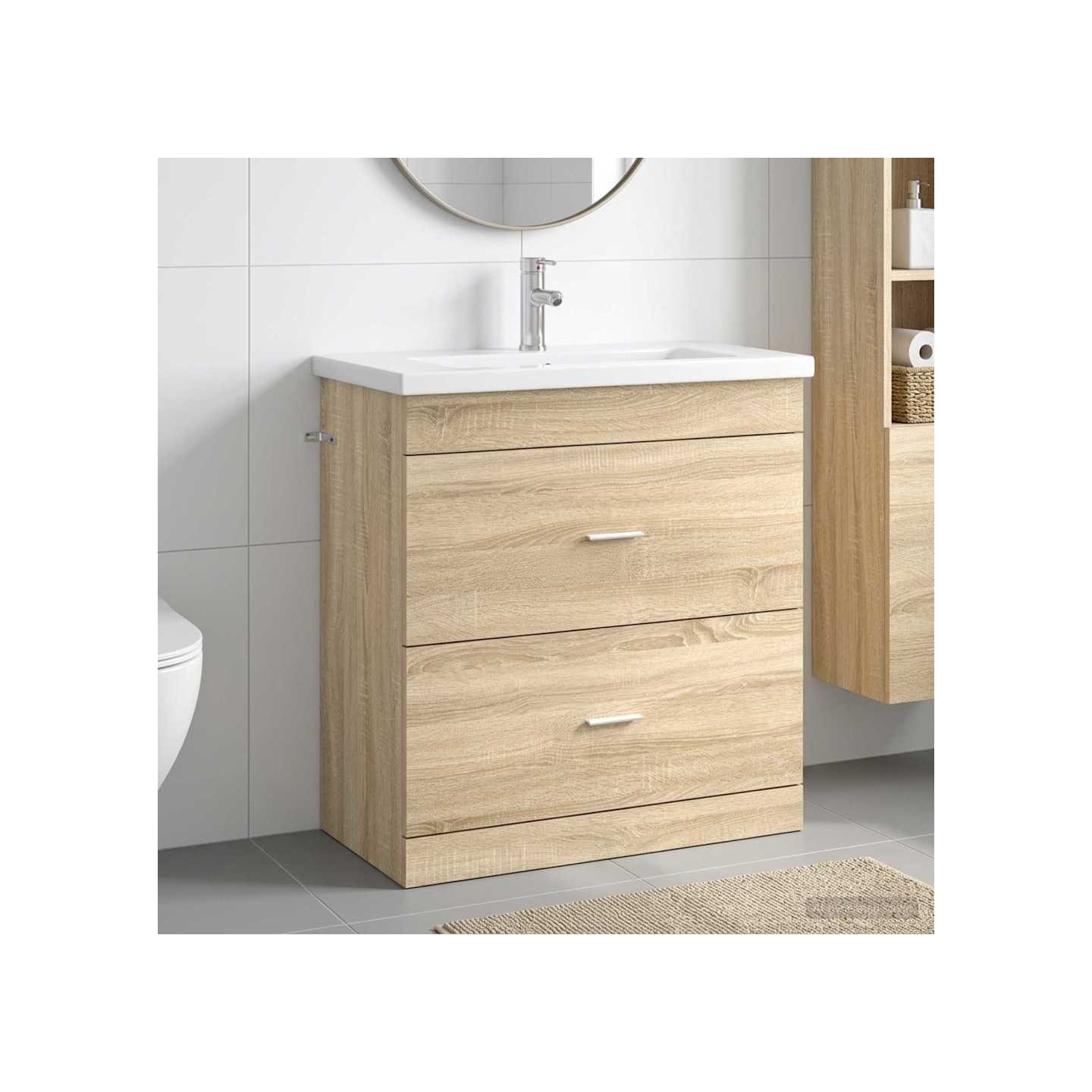 Ensemble de mobilier de salle de bain Chêne Sonoma