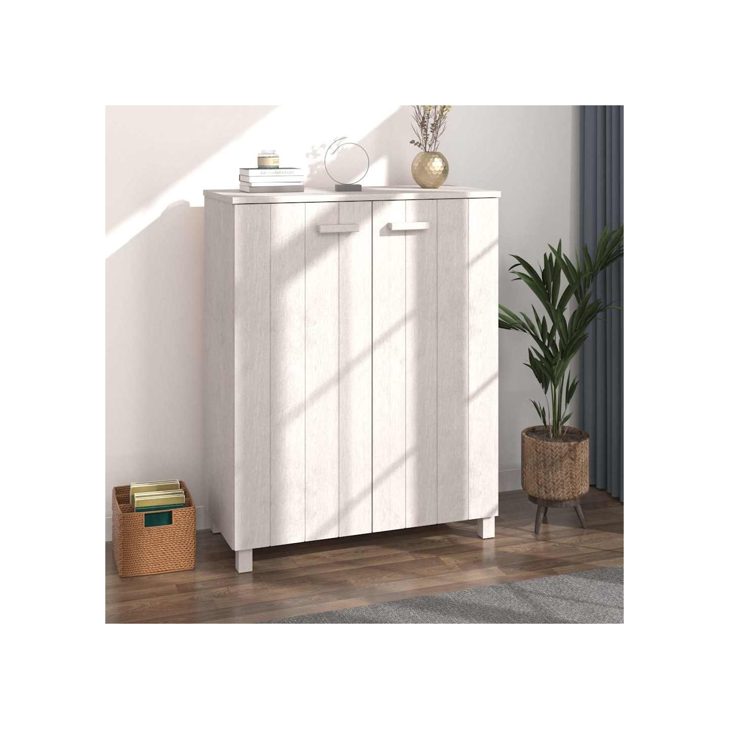 Armoire à chaussures HAMAR Blanc 85x40x108 cm Bois de pin