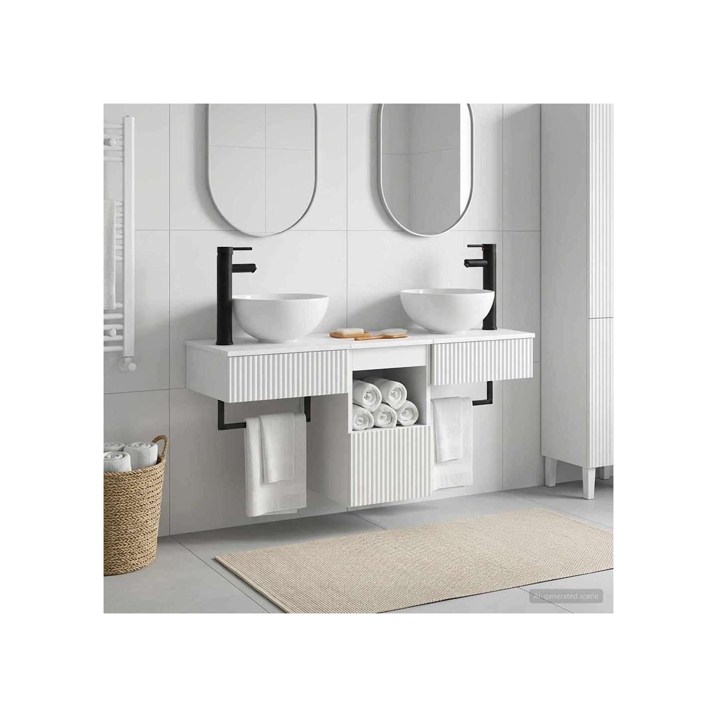 Ensemble de mobilier de salle de bain 3 pc Blanc
