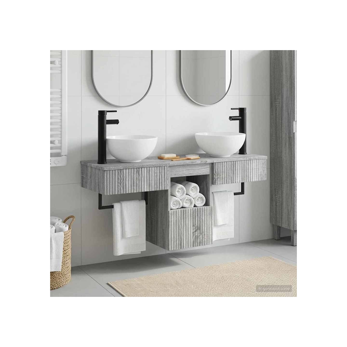Ensemble de mobilier de salle de bain 3 pc Sonoma gris