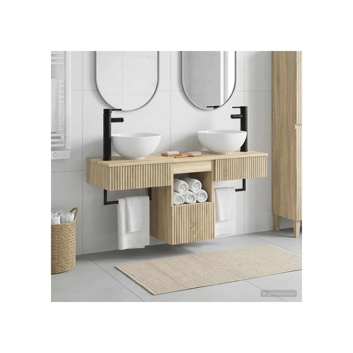 Ensemble de mobilier de salle de bain 3 pc Chêne Sonoma