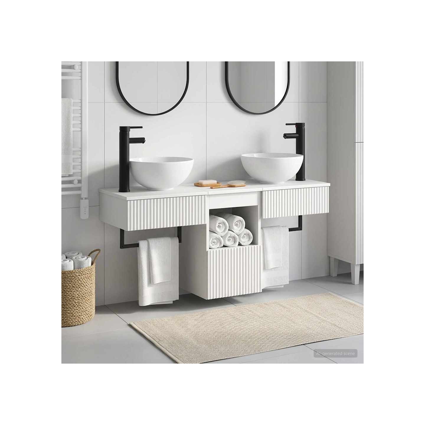 Ensemble de mobilier de salle de bain 3 pc Blanc