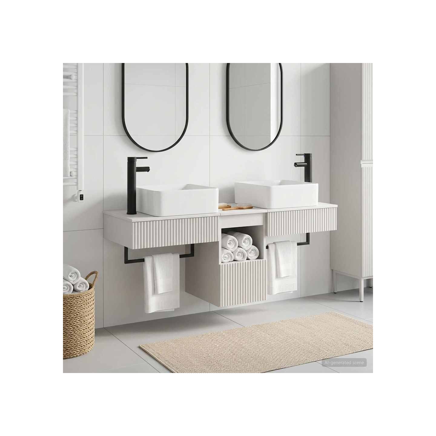 Ensemble d'armoire de salle de bain 3 pc Blanc 136 x 35 x 80 cm