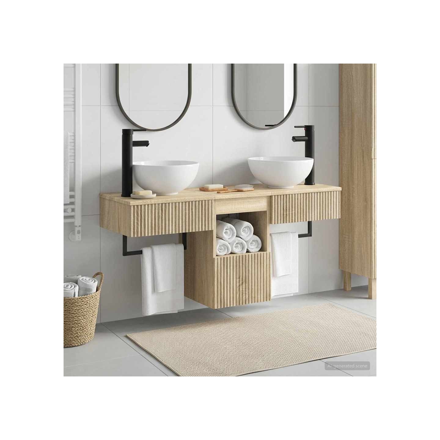 Ensemble de mobilier de salle de bain 3 pc Chêne Sonoma
