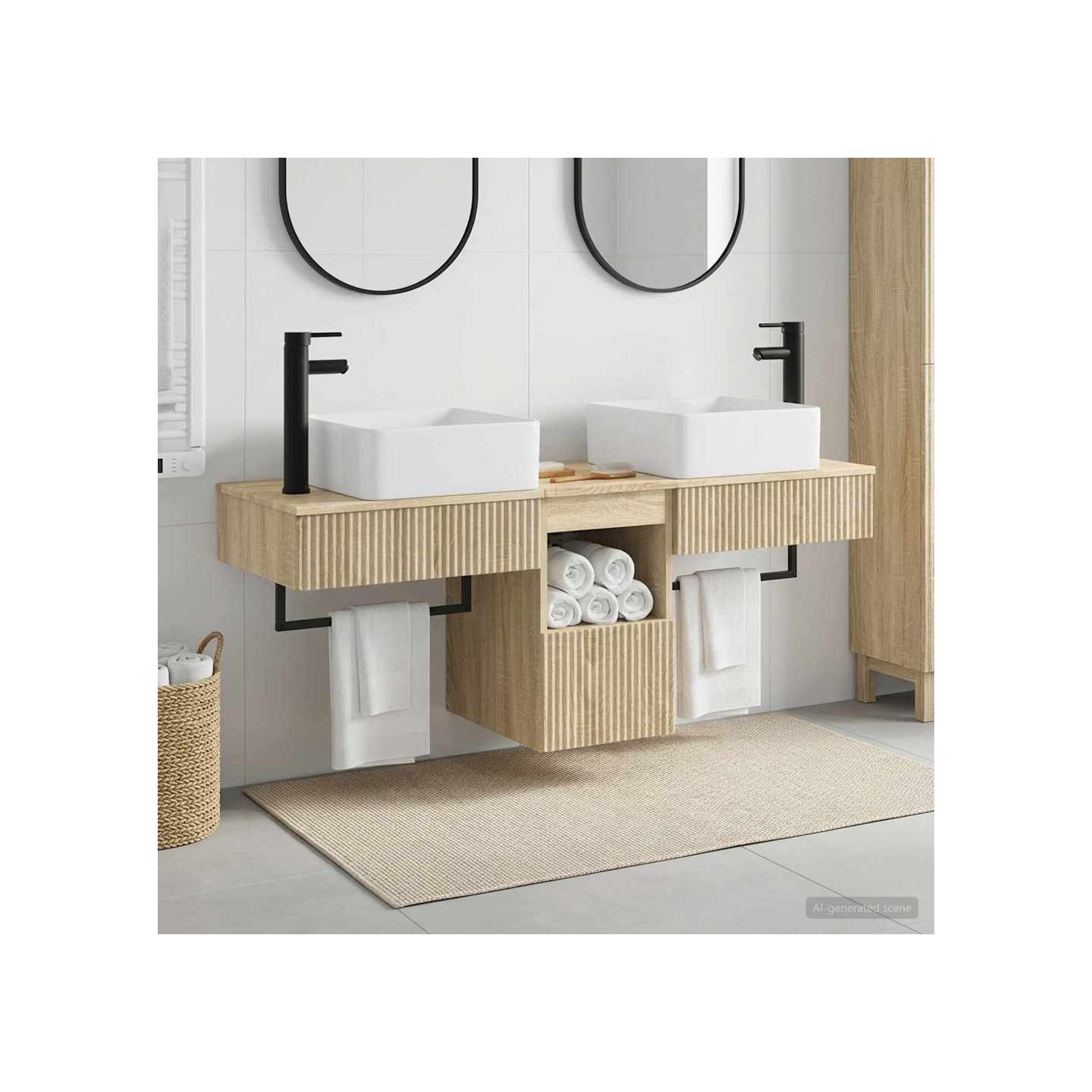 Ensemble de mobilier de salle de bain 3 pc Chêne Sonoma