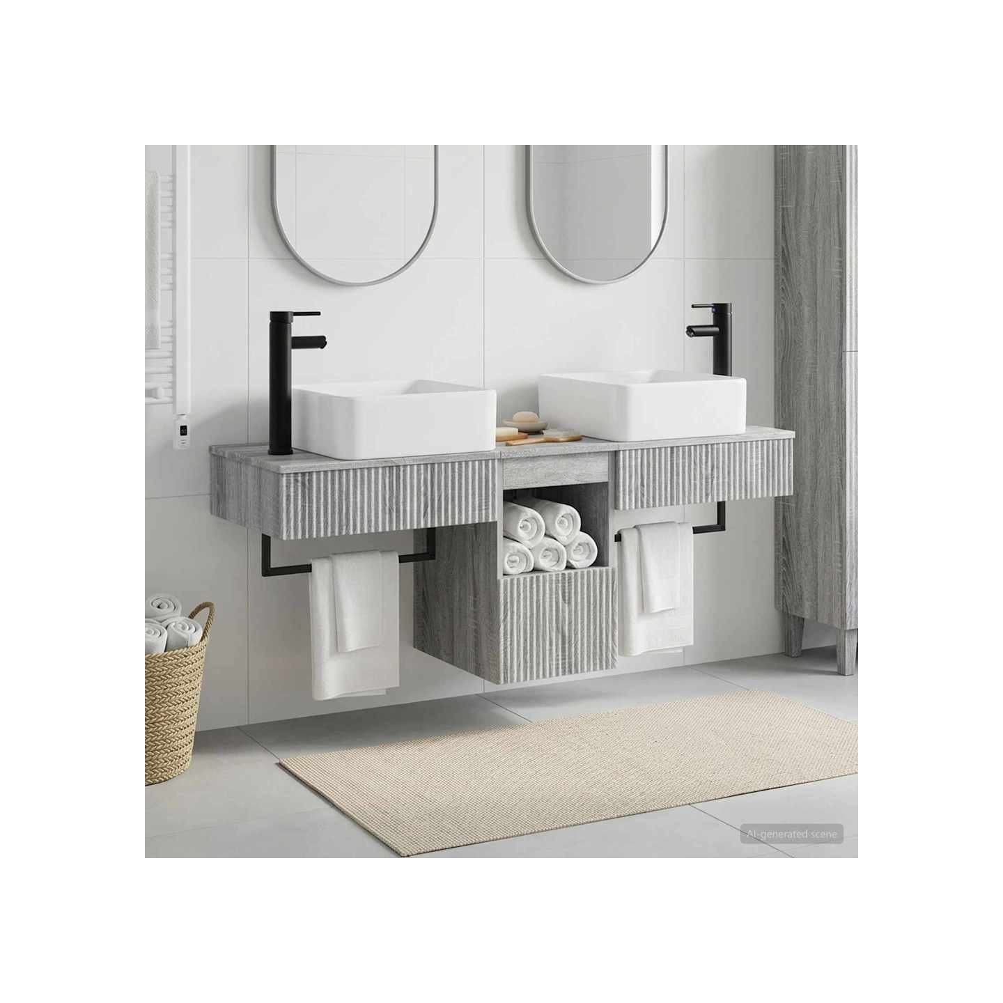 Ensemble d'armoire de salle de bain 3 pc Sonoma gris