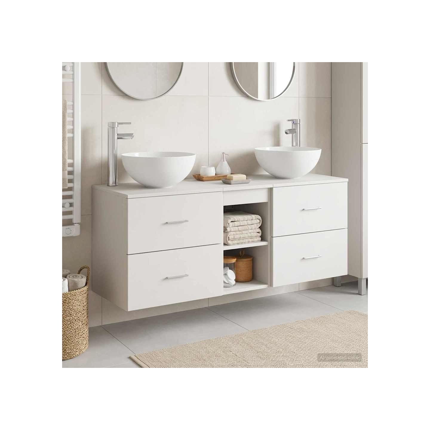 Ensemble d'armoire de salle de bain 3 pc Blanc