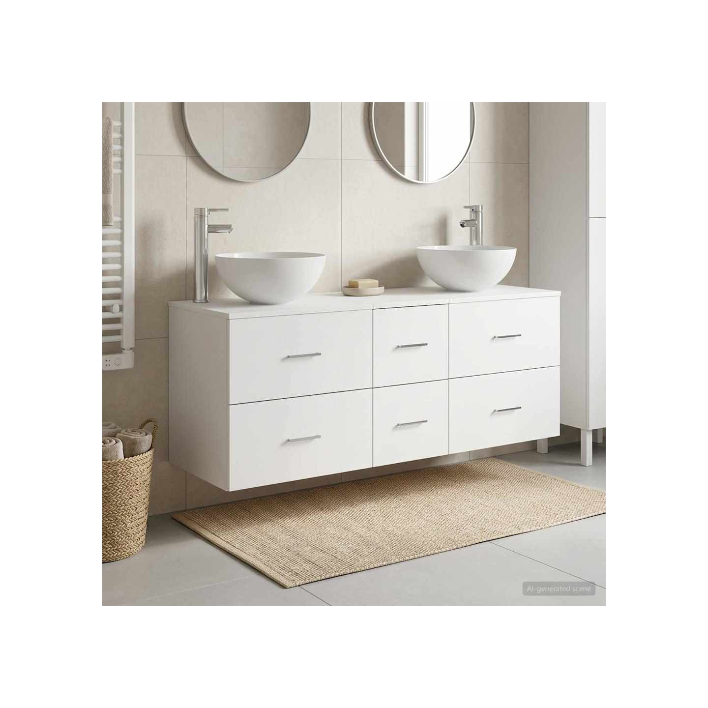 Ensemble d'armoire de salle de bain 3 pc Blanc