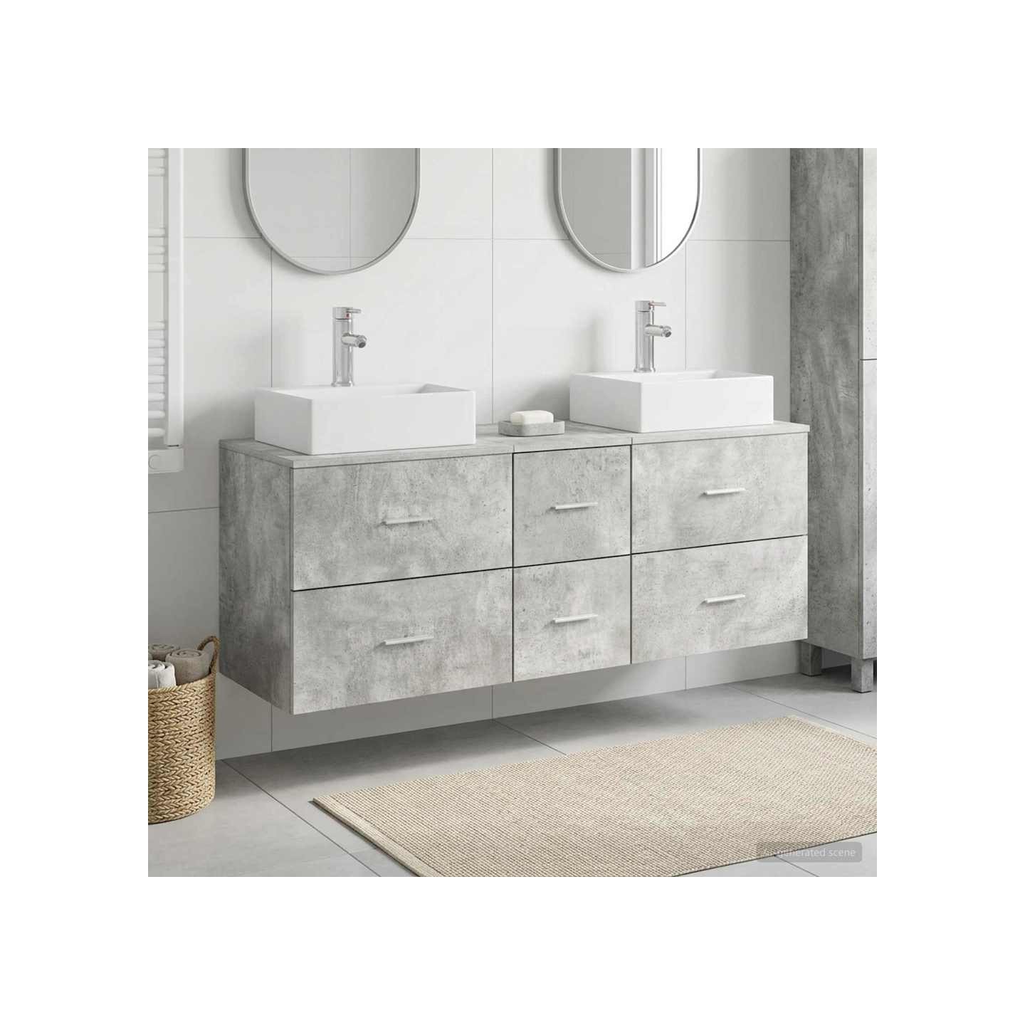 Ensemble d'armoire de salle de bain 3 pc Gris béton