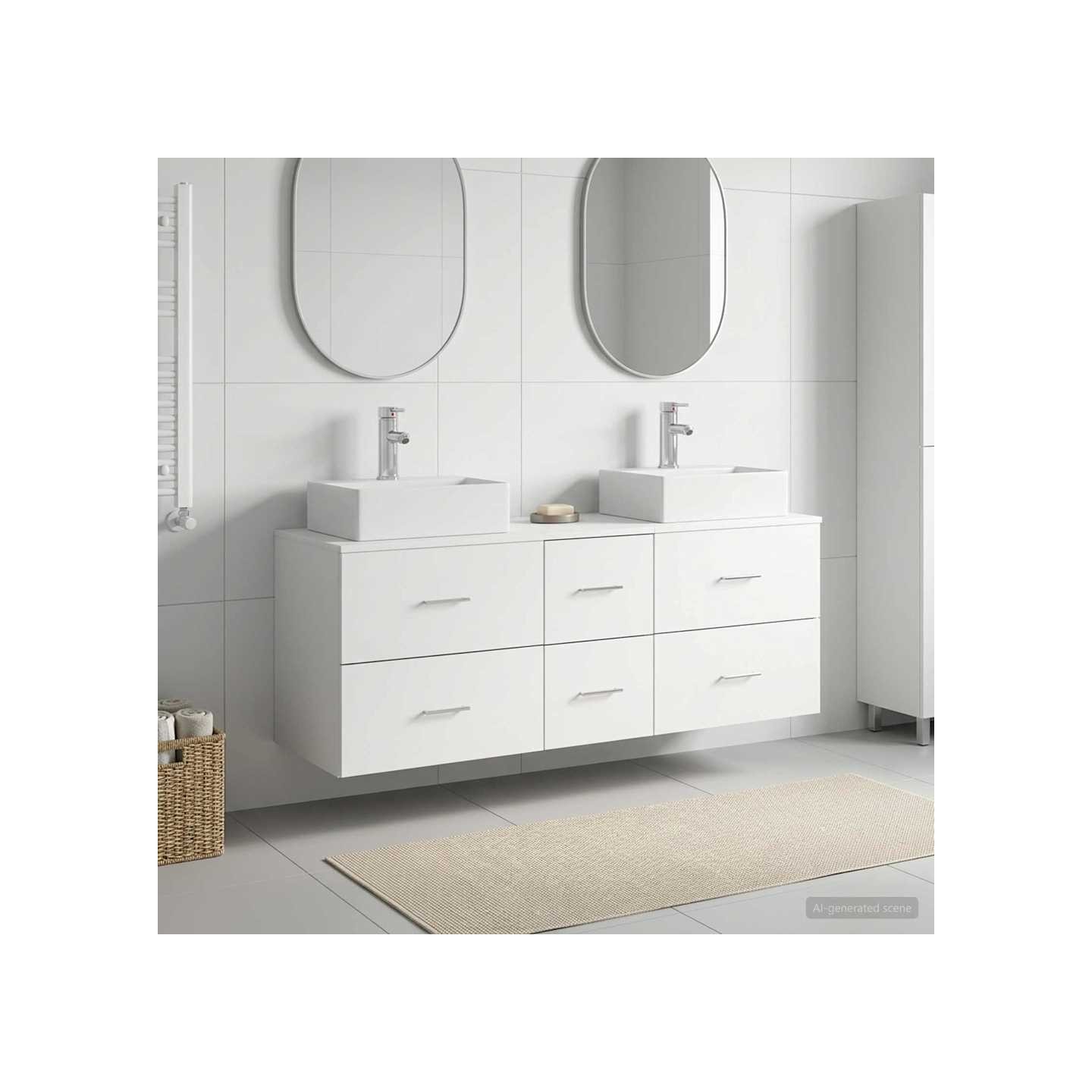 Ensemble d'armoire de salle de bain 3 pc Blanc