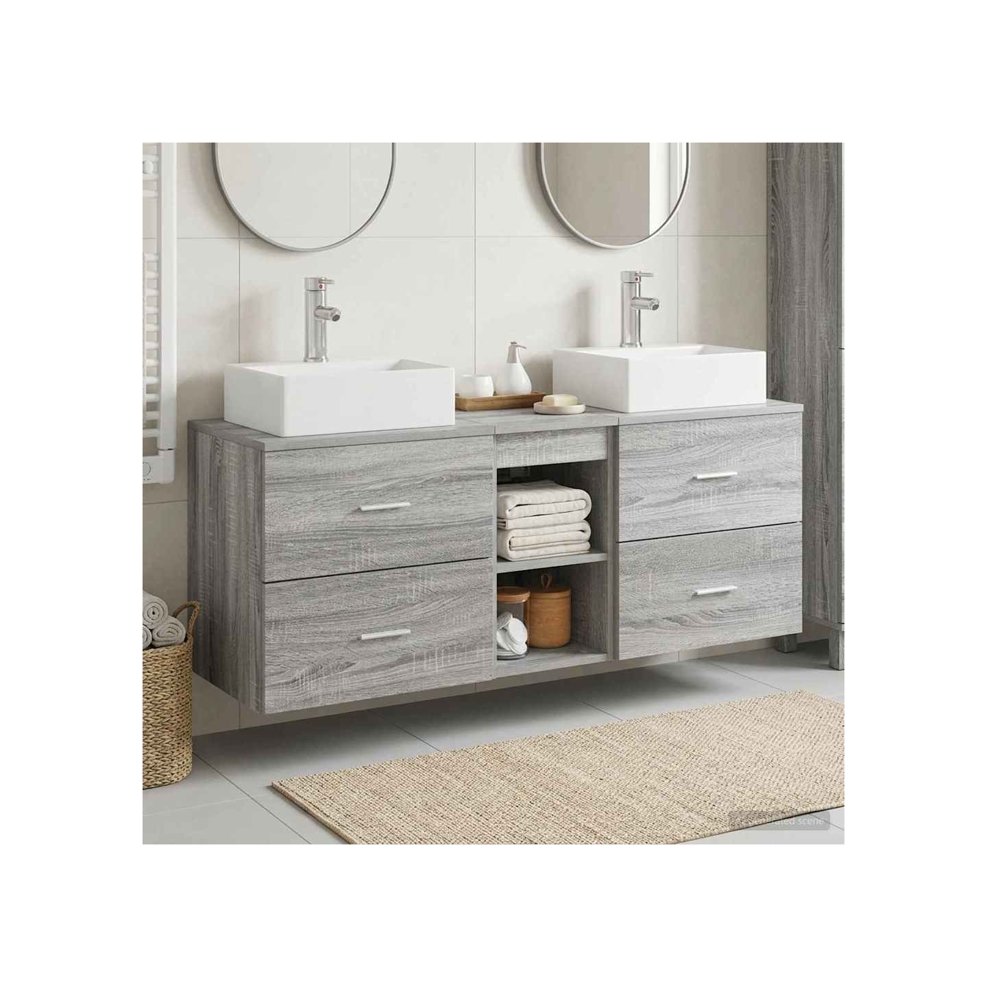 Ensemble d'armoire de salle de bain 3 pc Sonoma gris