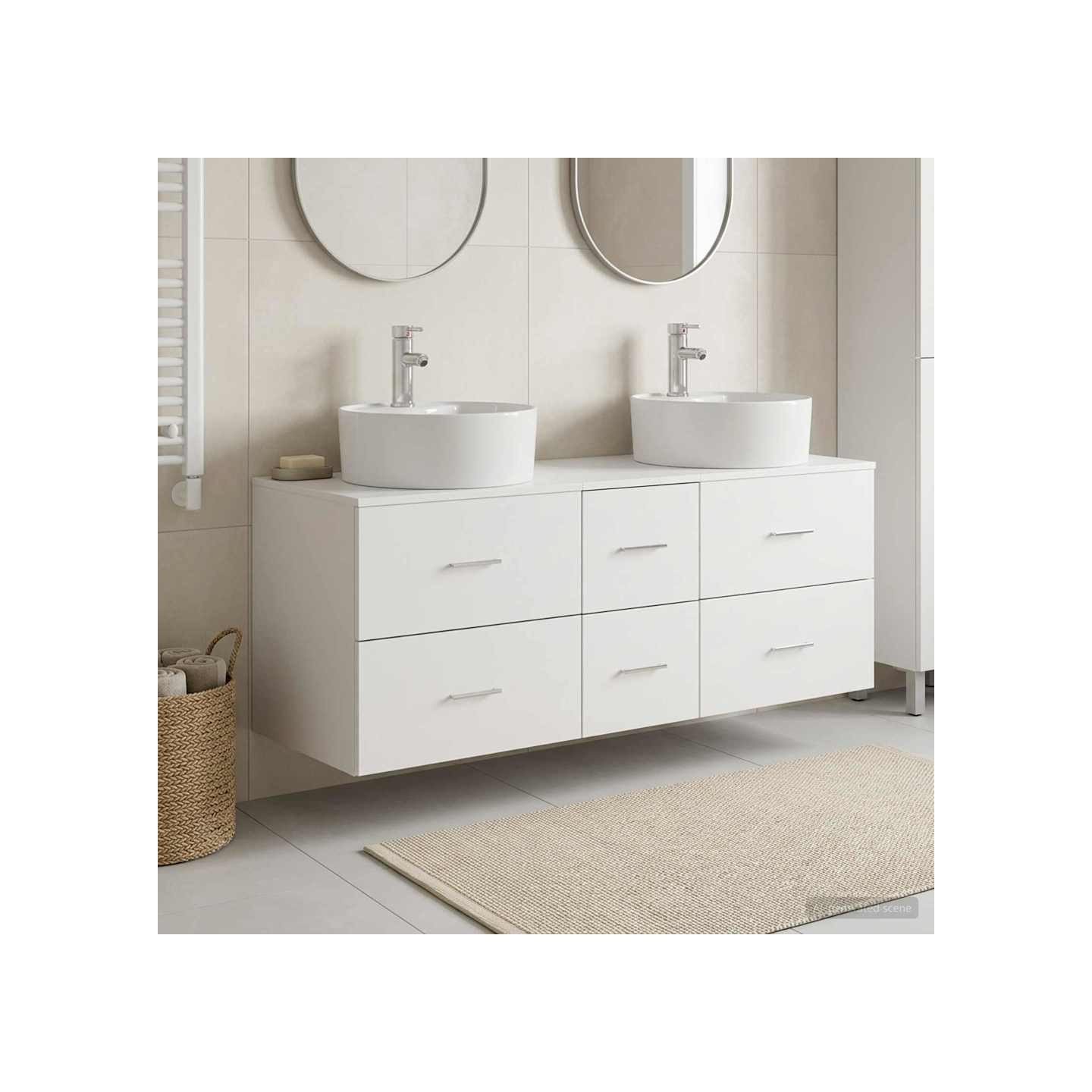 Ensemble de mobilier de salle de bain 3 pc Blanc