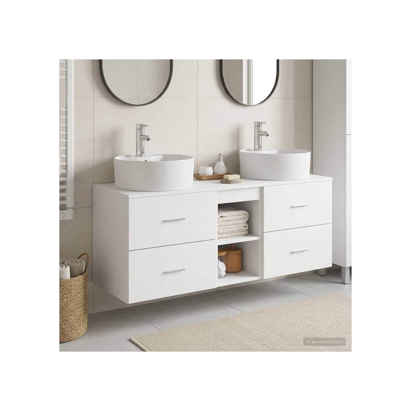 Ensemble d'armoire de salle de bain 3 pc Blanc