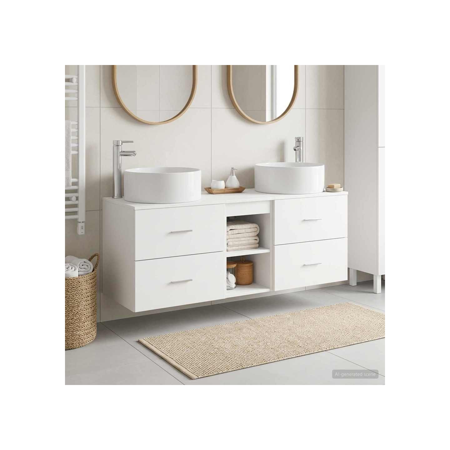 Ensemble de mobilier de salle de bain 3 pc Blanc