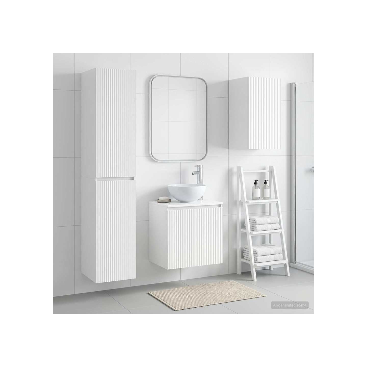 Ensemble de mobilier de salle de bain 3 pc Blanc