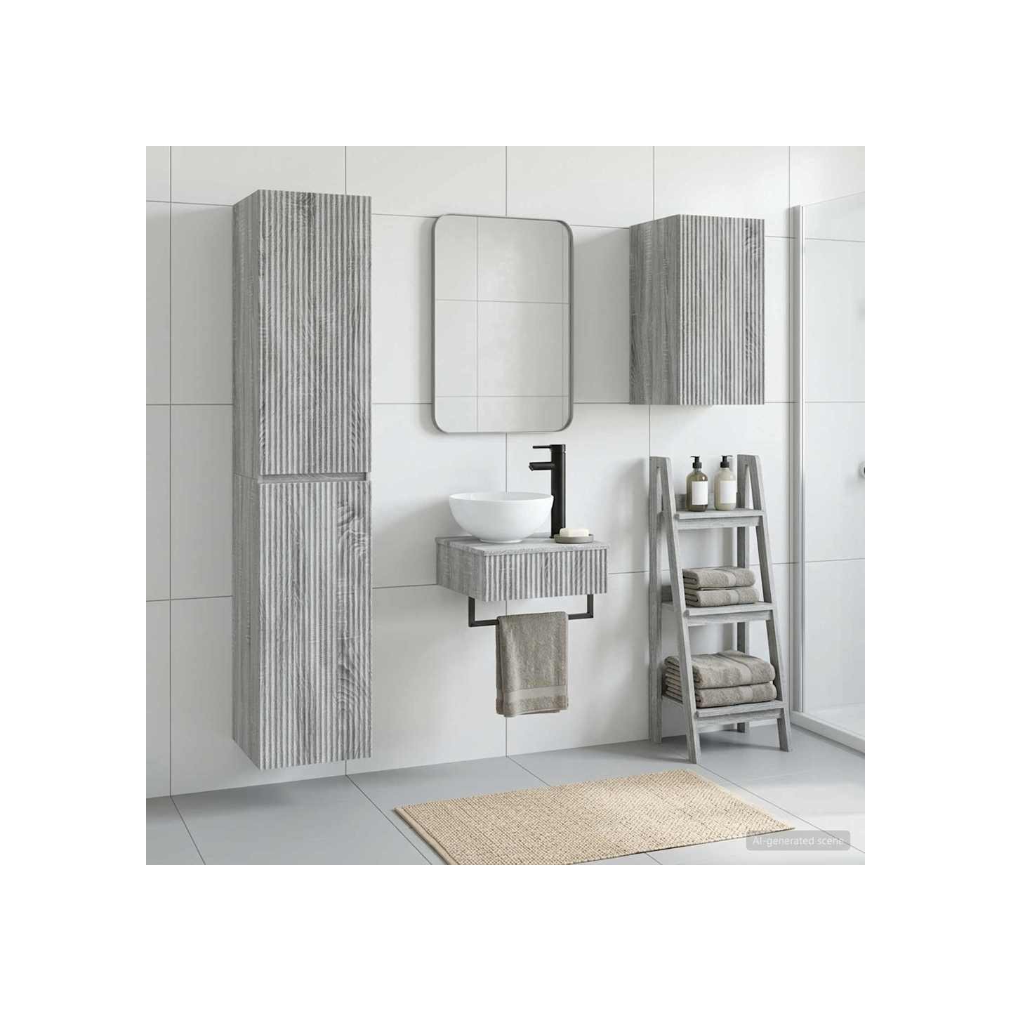 Ensemble de mobilier de salle de bain 3 pc Sonoma gris