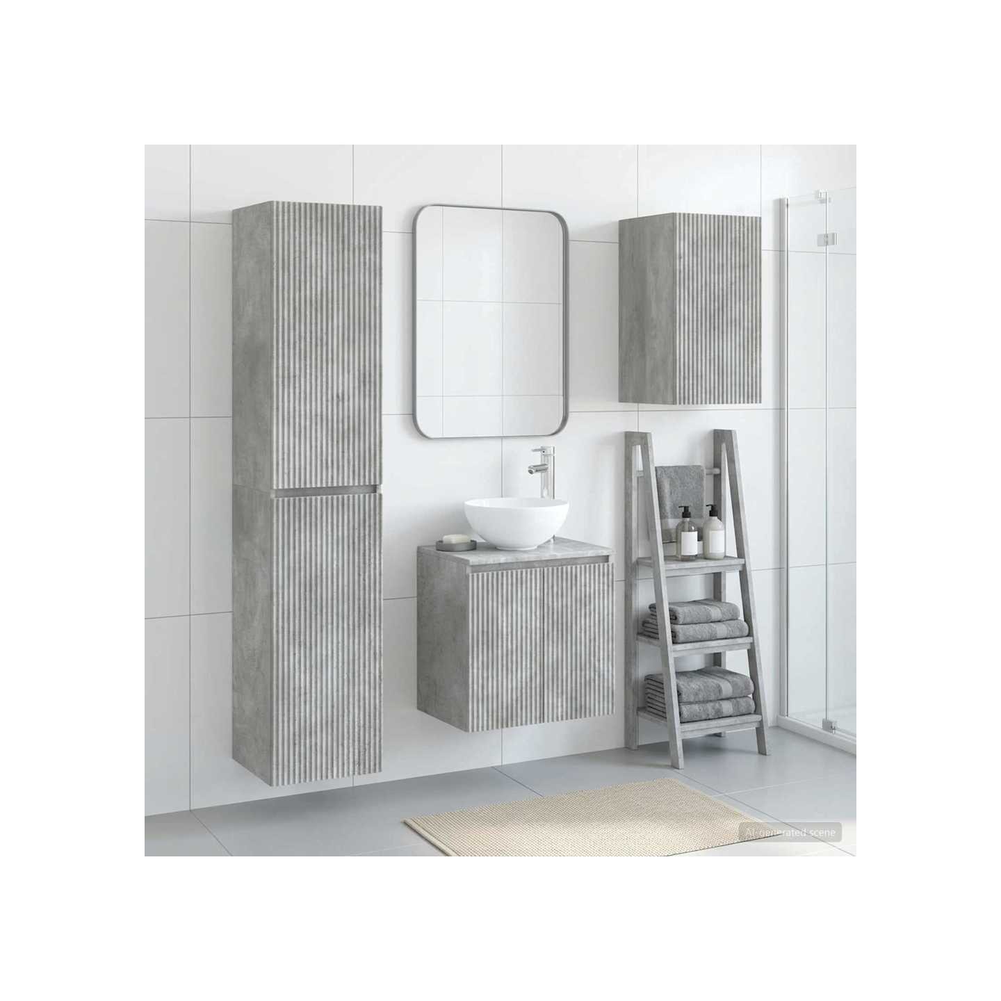 Ensemble de mobilier de salle de bain 3 pc Gris béton