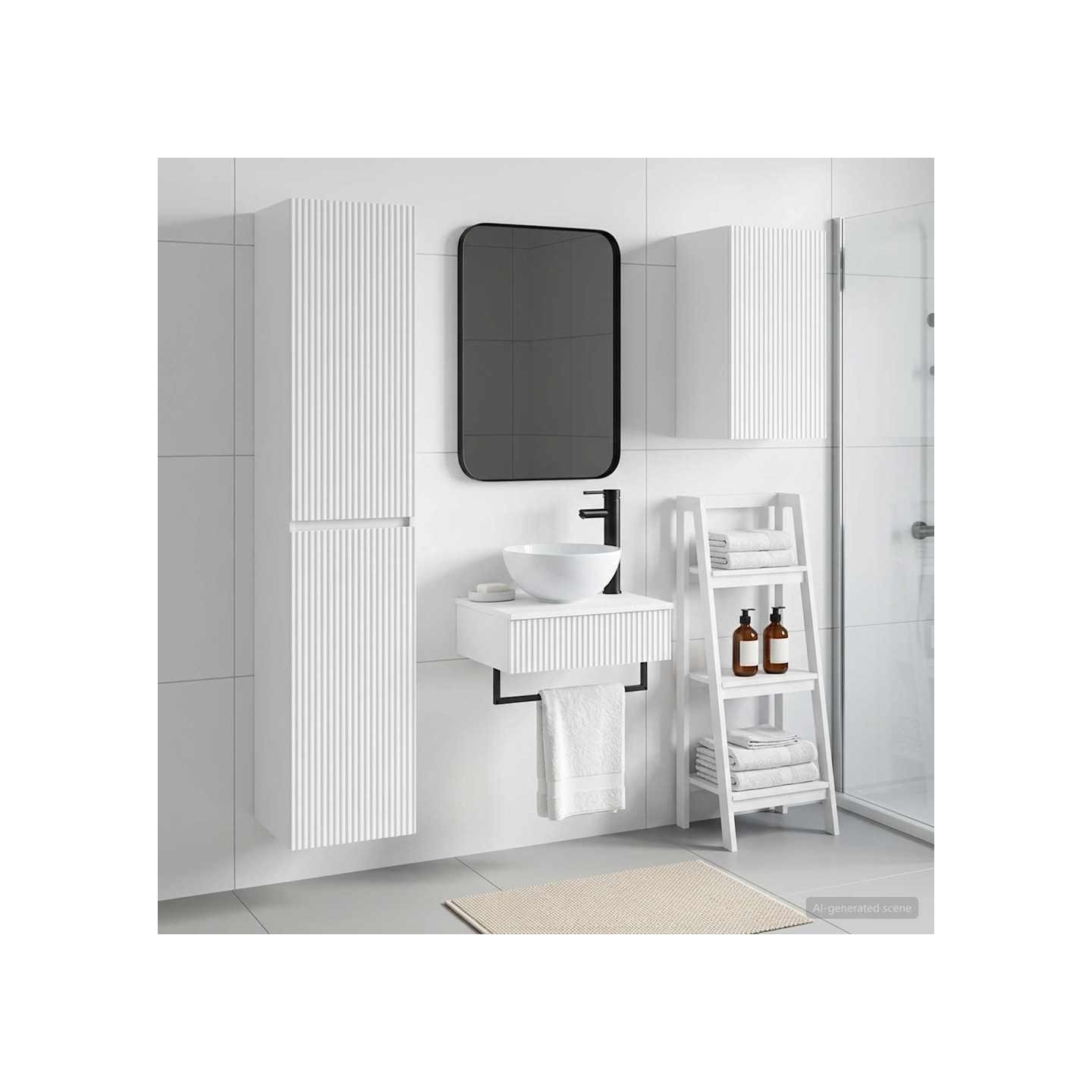 Ensemble de mobilier de salle de bain 3 pc Blanc