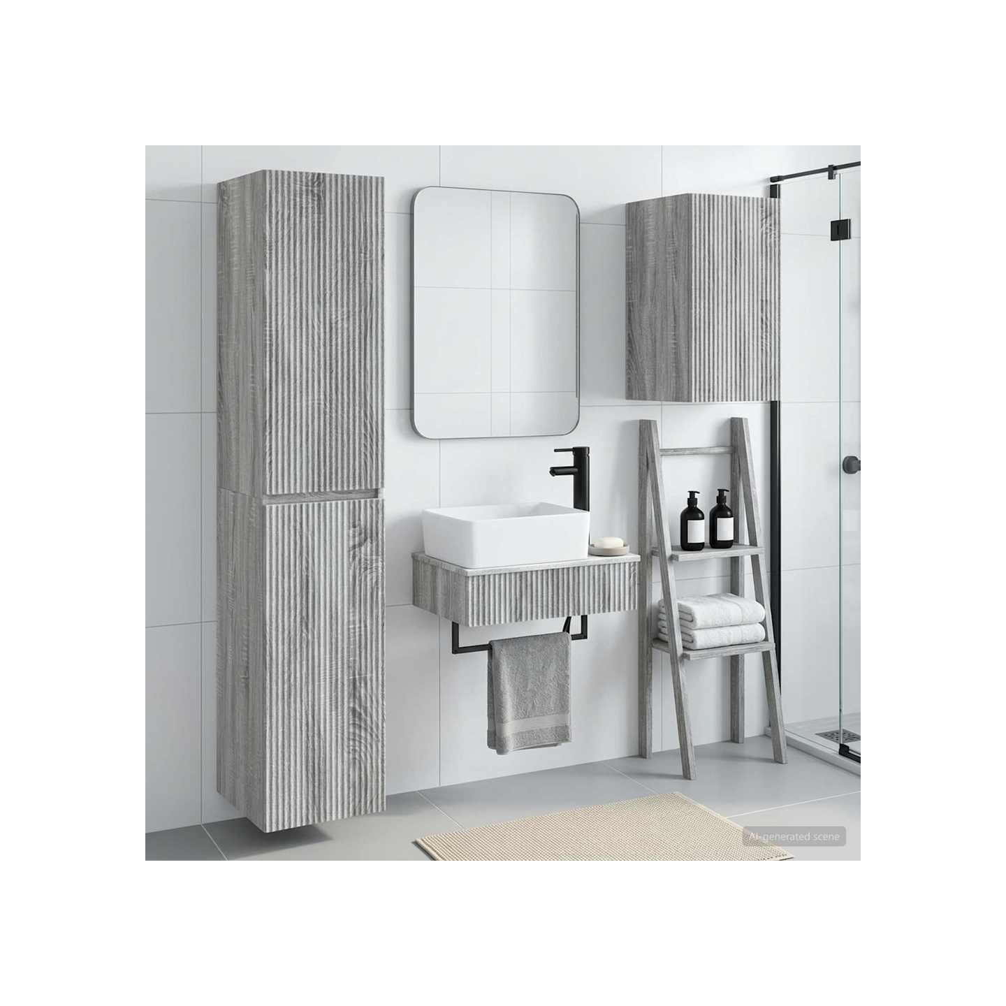 Ensemble de mobilier de salle de bain 3 pc Sonoma gris