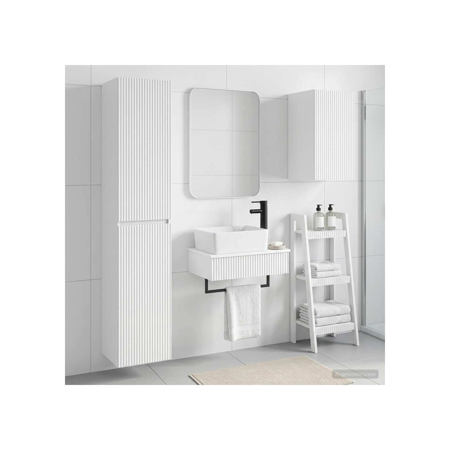 Ensemble de mobilier de salle de bain 3 pc Blanc