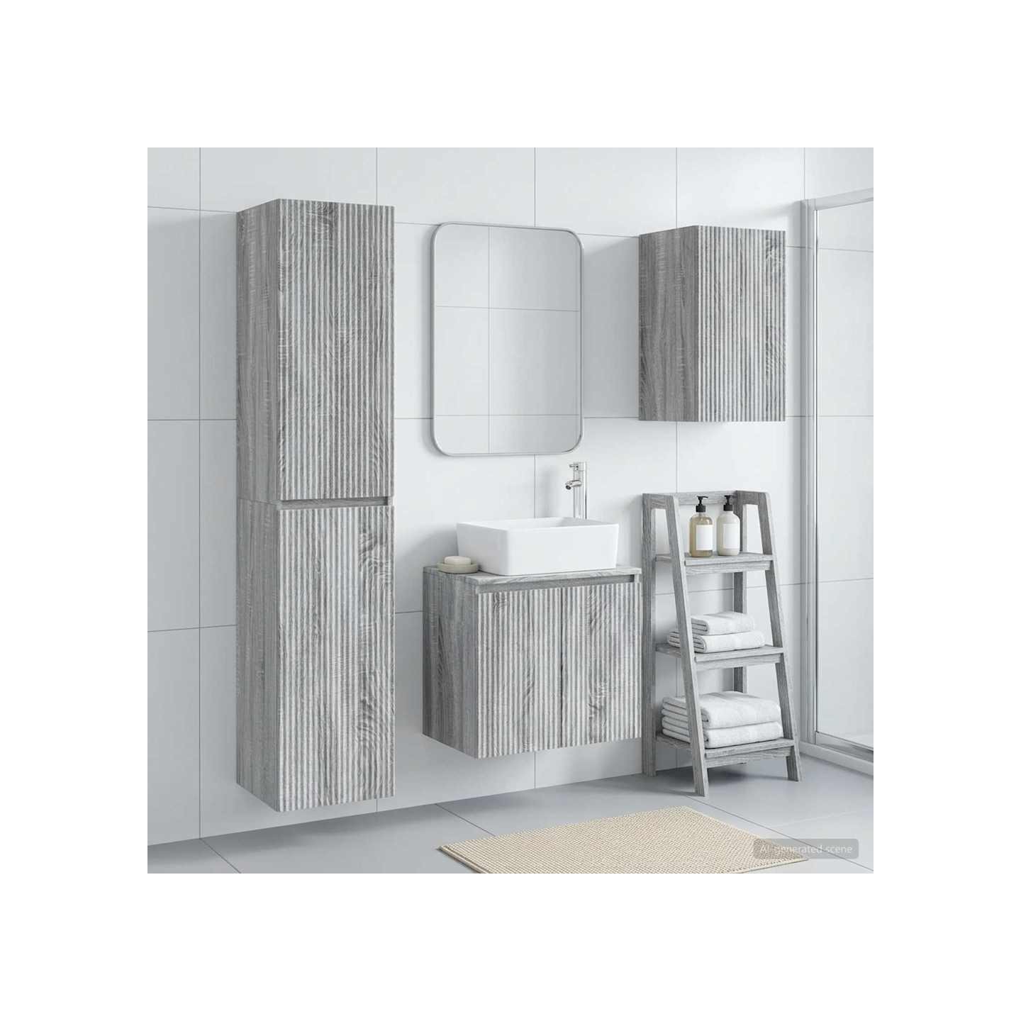 Ensemble de mobilier de salle de bain 3 pc Sonoma gris