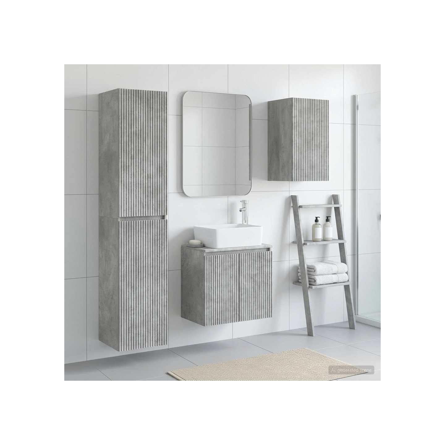 Ensemble de mobilier de salle de bain 3 pc Gris béton