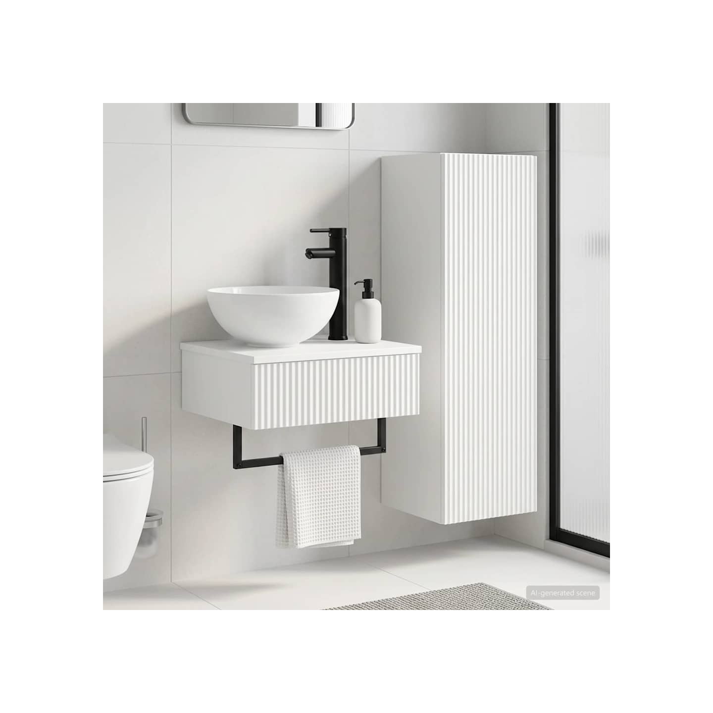 Ensemble de mobilier de salle de bain 2 pc Blanc