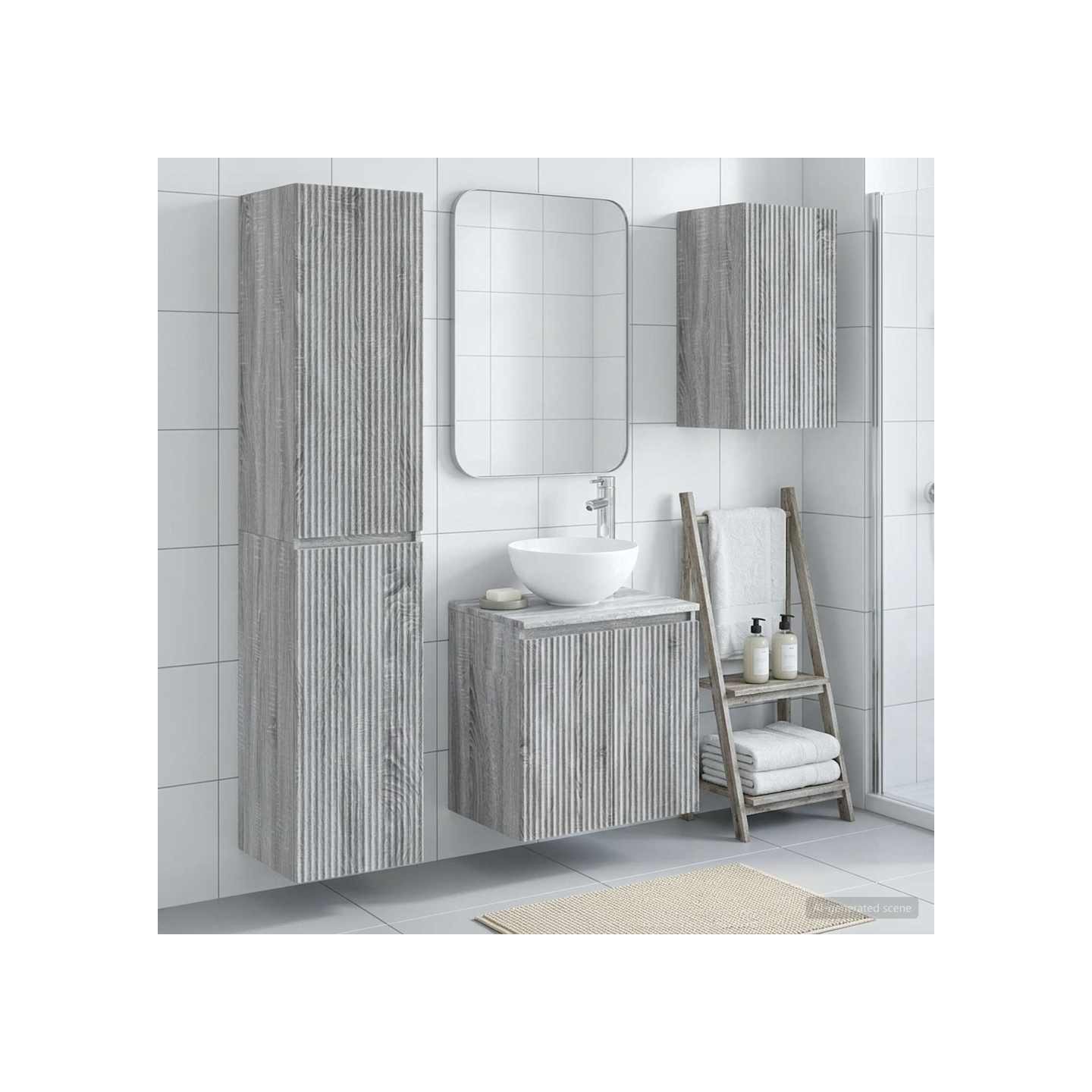 Ensemble de mobilier de salle de bain 3 pc Sonoma gris