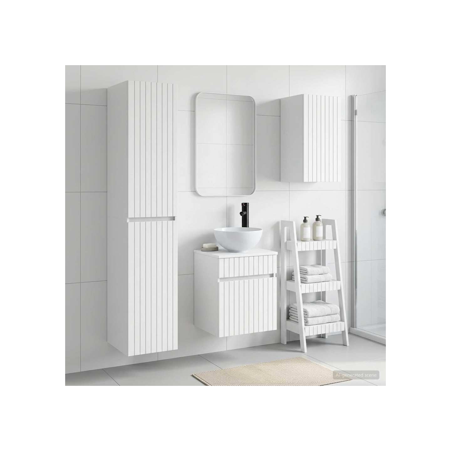 Ensemble de mobilier de salle de bain 3 pc Blanc