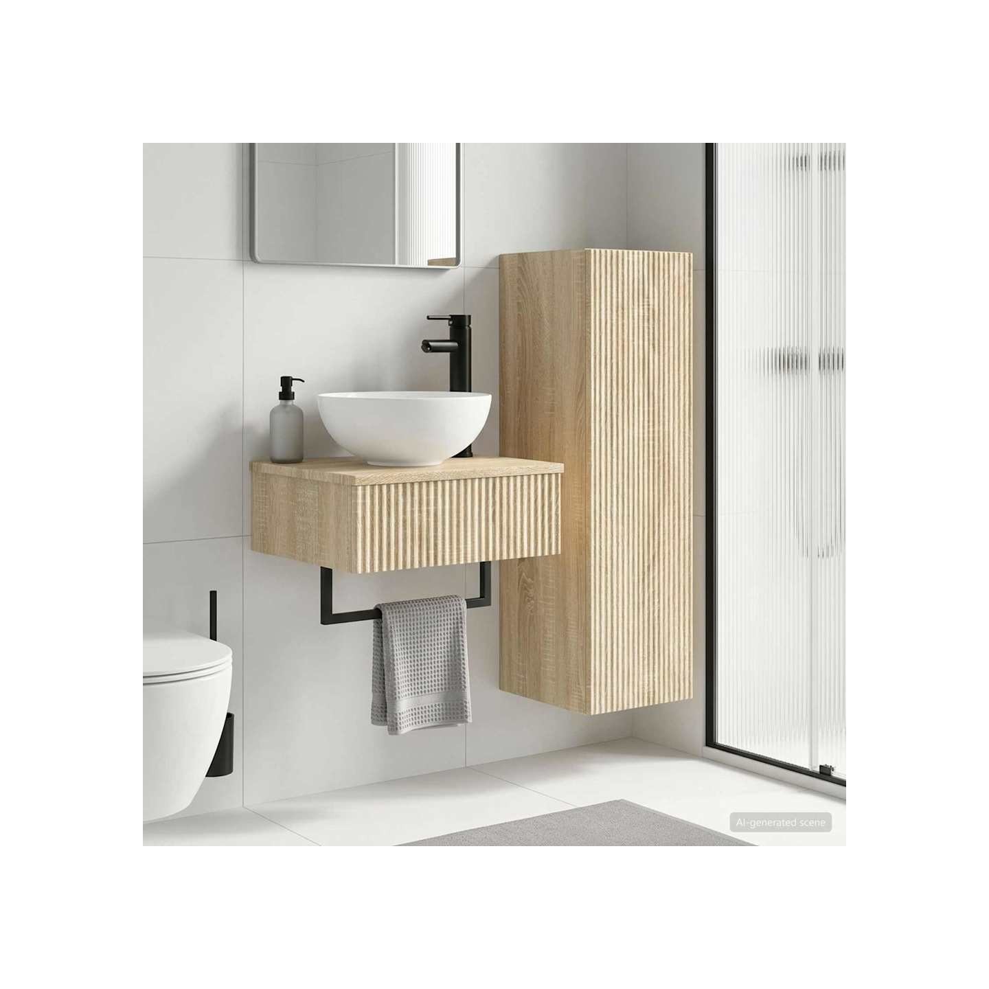 Ensemble de mobilier de salle de bain 2 pc Chêne Sonoma