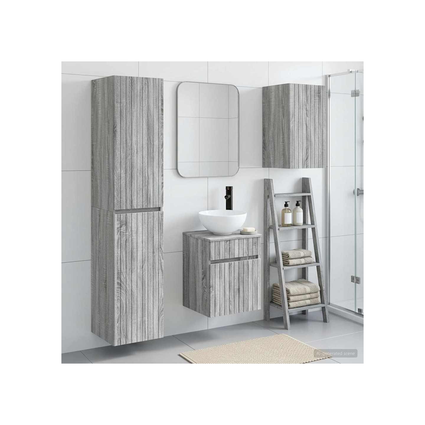 Ensemble de mobilier de salle de bain 3 pc Sonoma gris