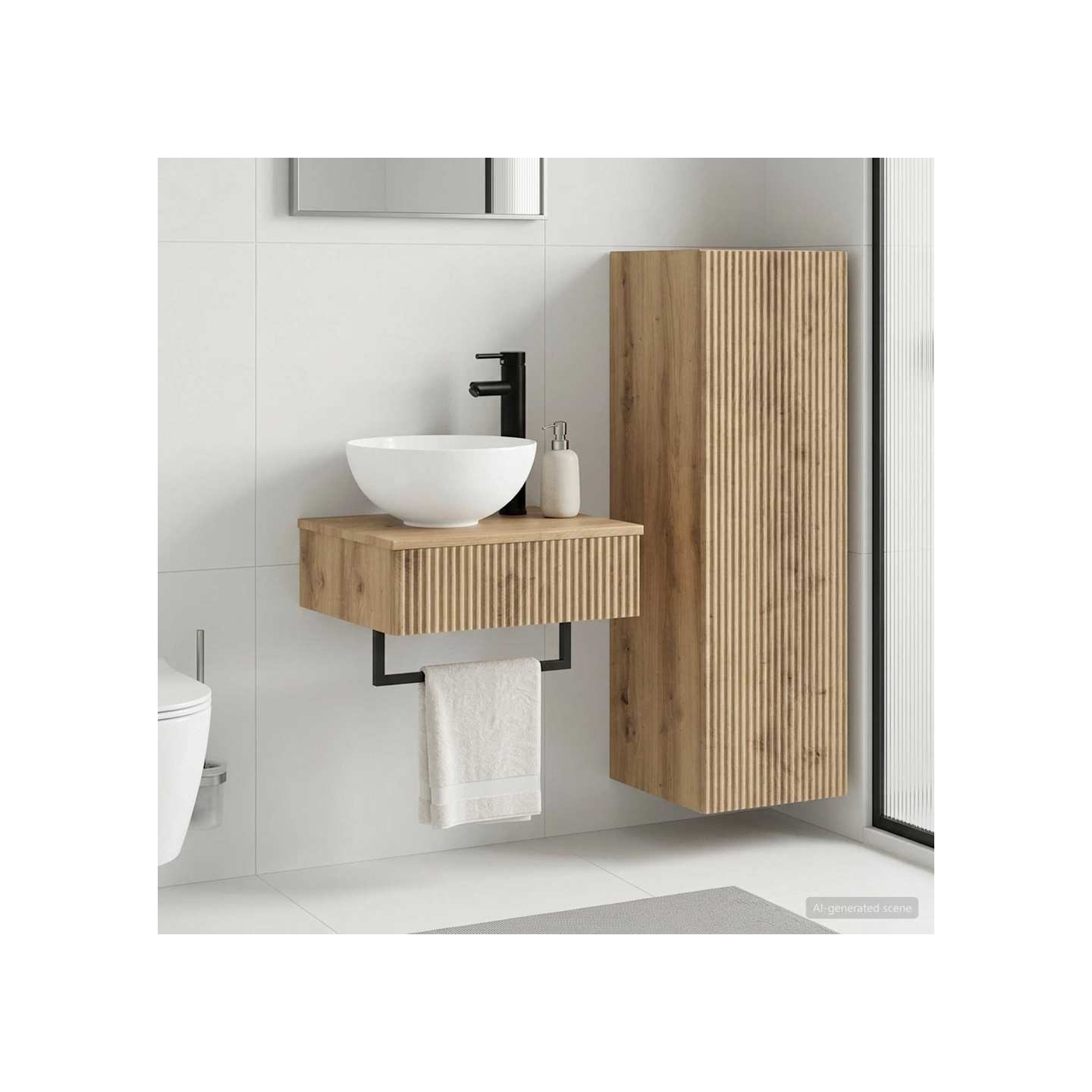 Ensemble de mobilier de salle de bain 2 pc Chêne artisanal