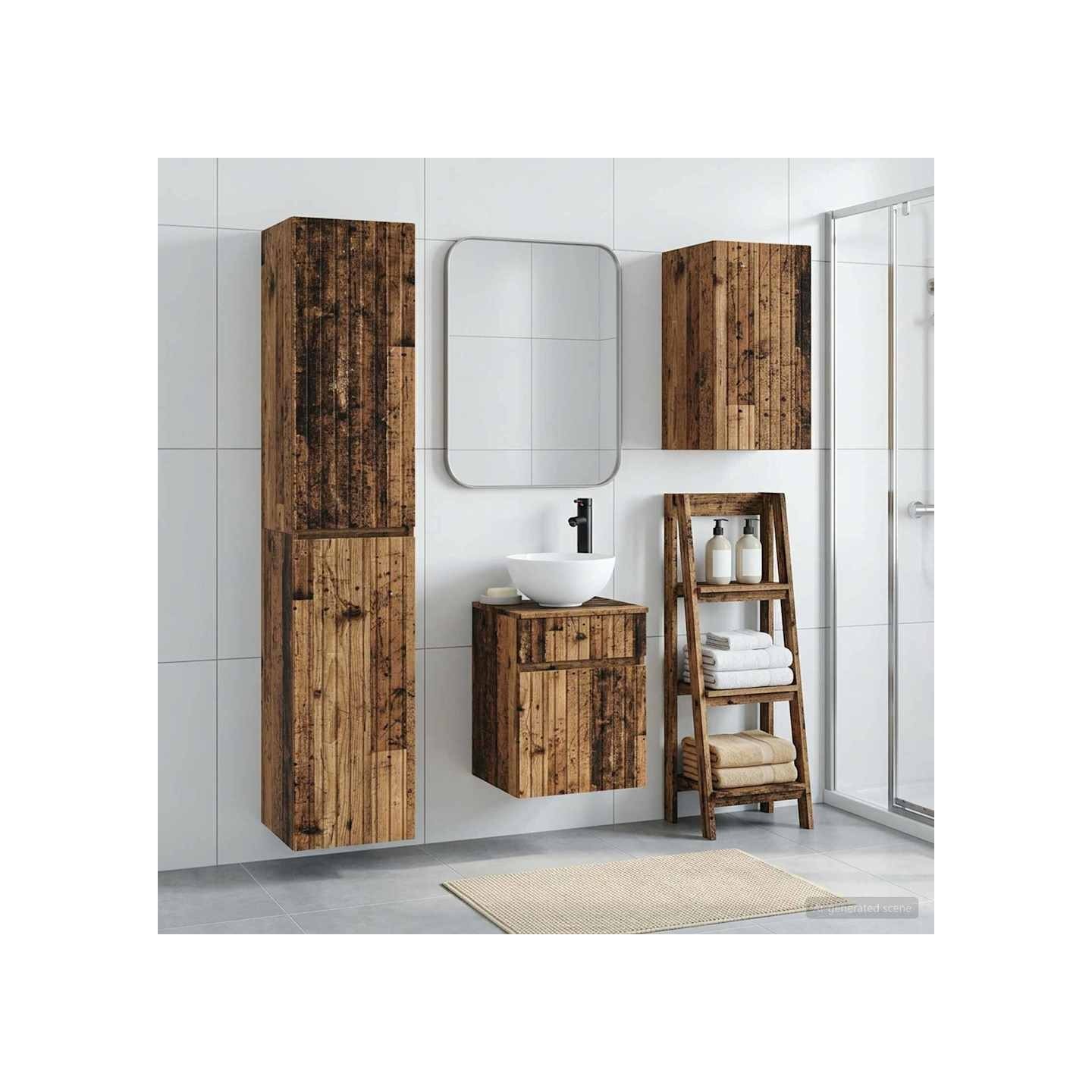 Ensemble de mobilier de salle de bain 3 pc Bois ancien